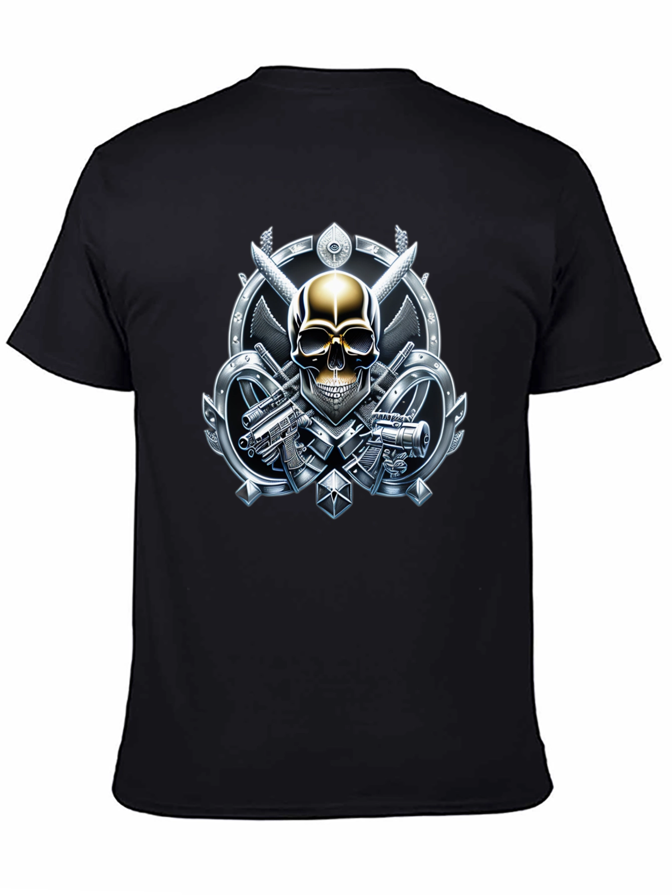 Skull & Weapons Graphic Tee - Edgy Style