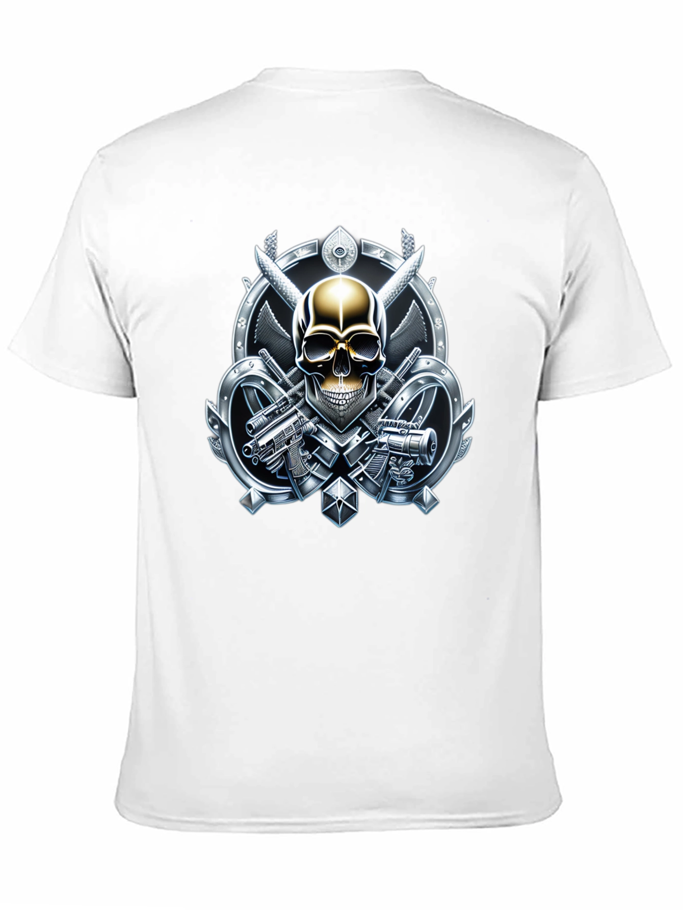 Skull & Weapons Graphic Tee - Edgy Style