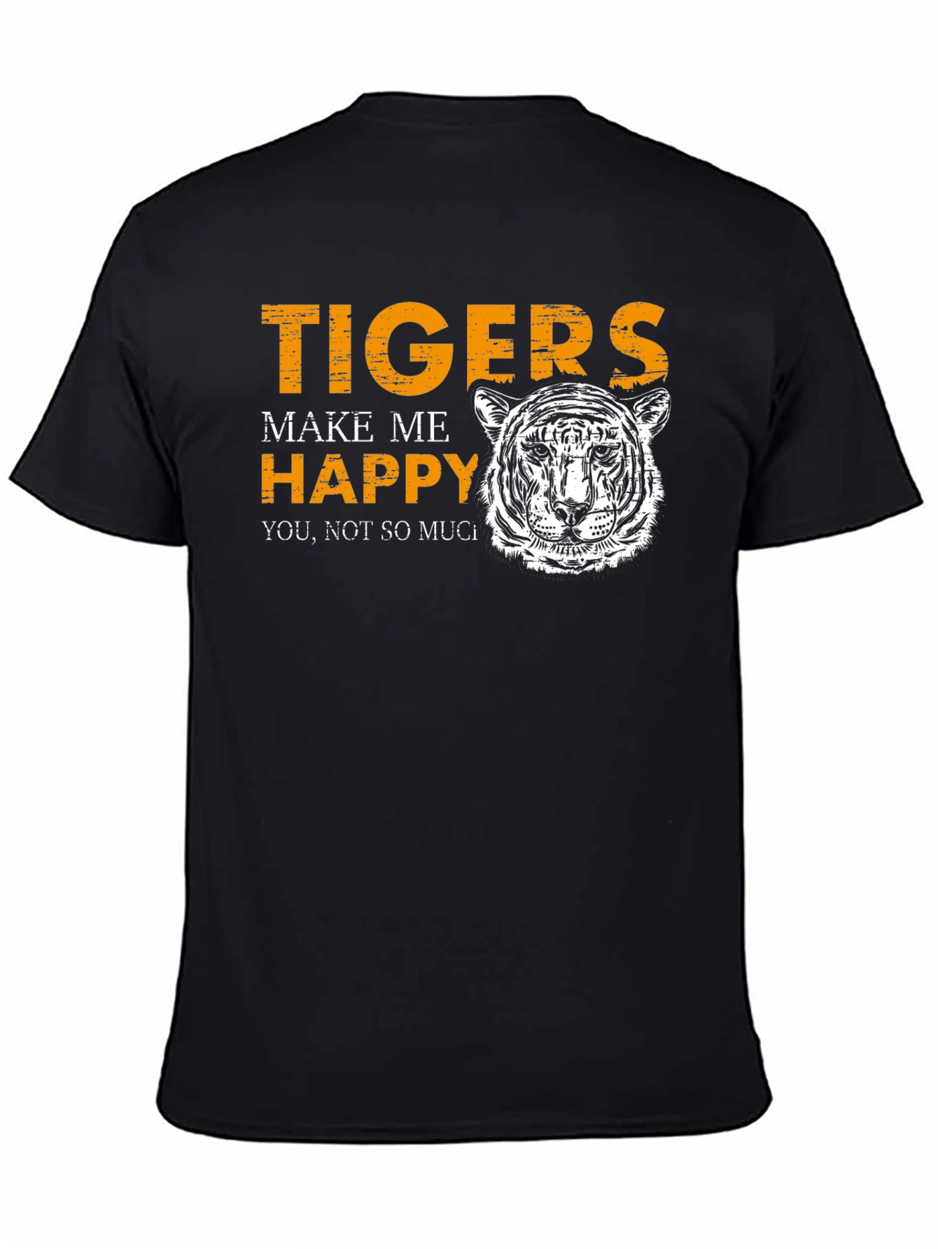 Tigers Make Me Happy Black Graphic Tee
