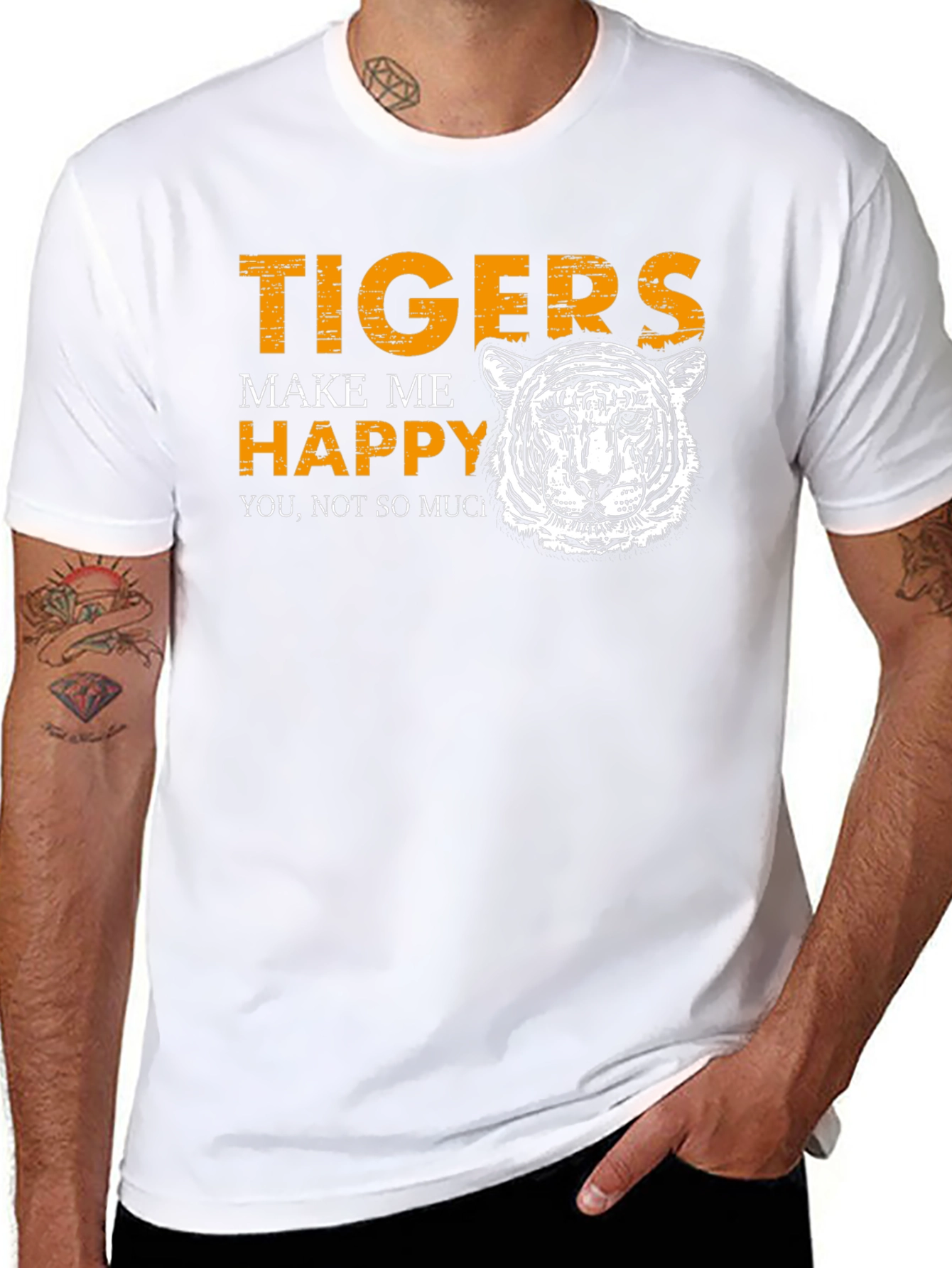 Tigers Make Me Happy Black Graphic Tee