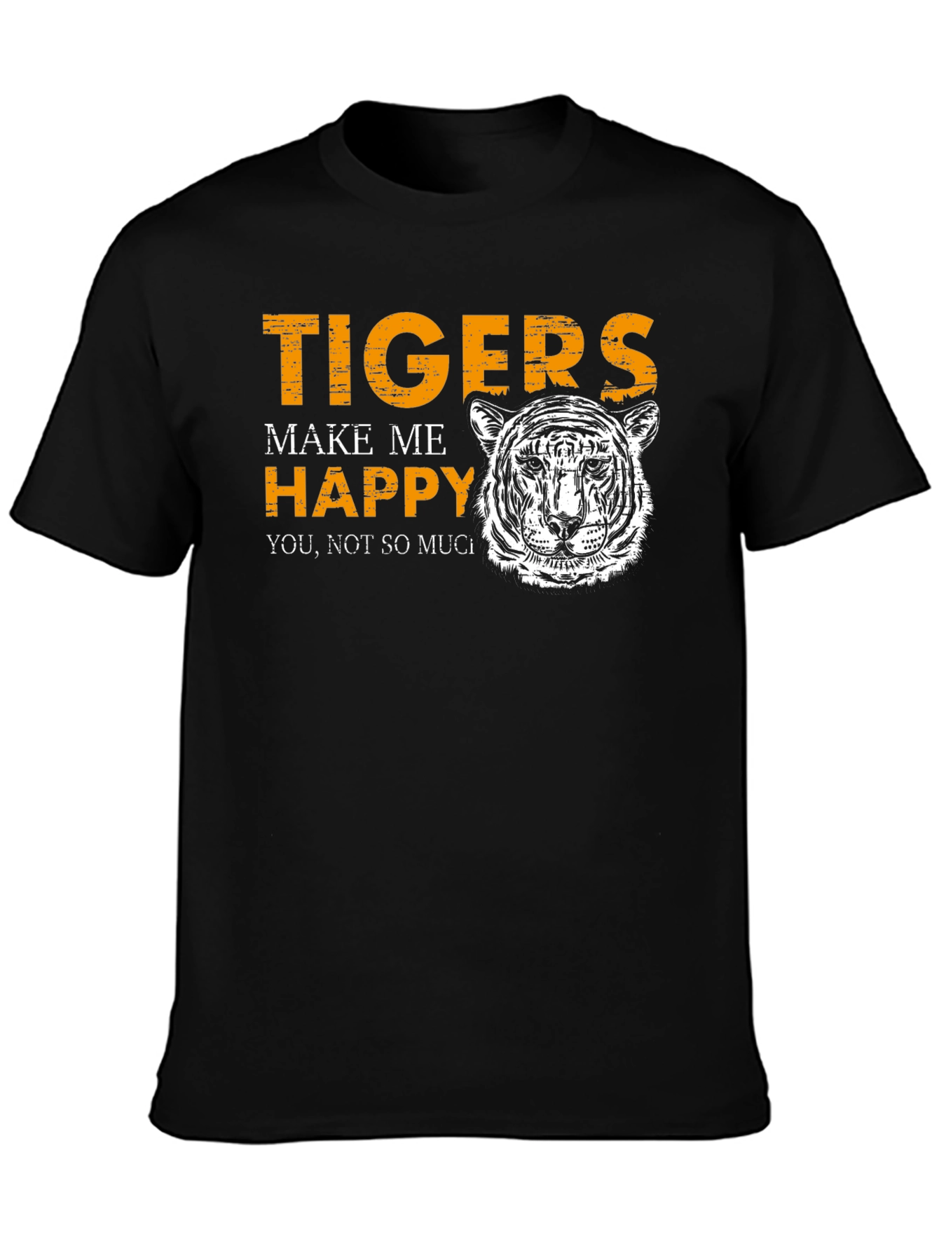 Tigers Make Me Happy Black Graphic Tee