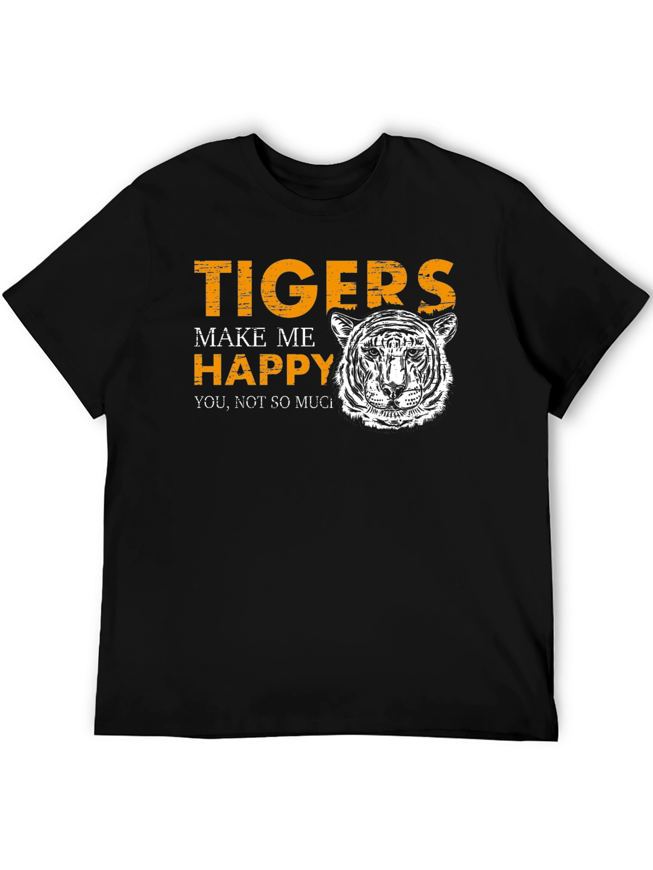 Tigers Make Me Happy Black Graphic Tee