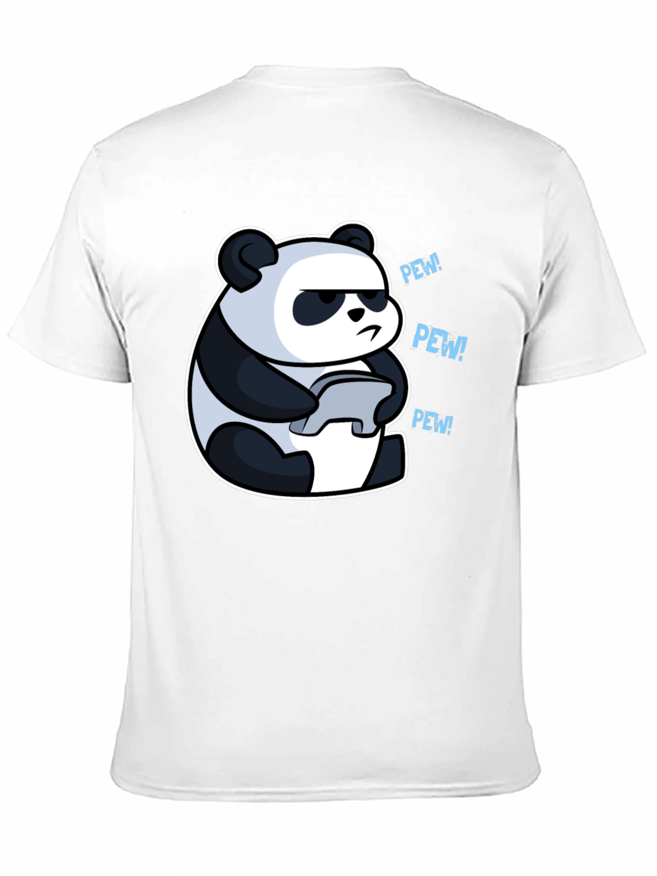 Panda Gamer Black T-Shirt - Pew Pew!
