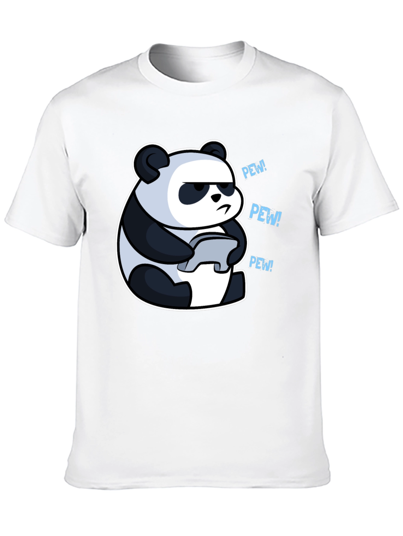 Panda Gamer Black T-Shirt - Pew Pew!