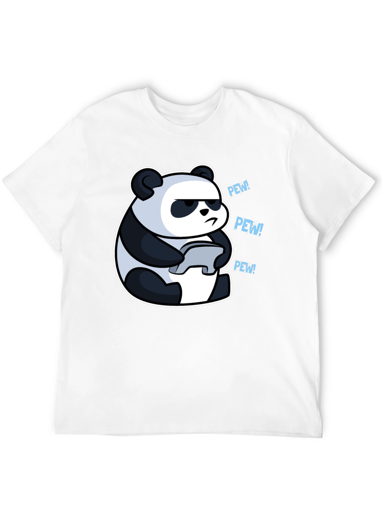 Panda Gamer Black T-Shirt - Pew Pew!
