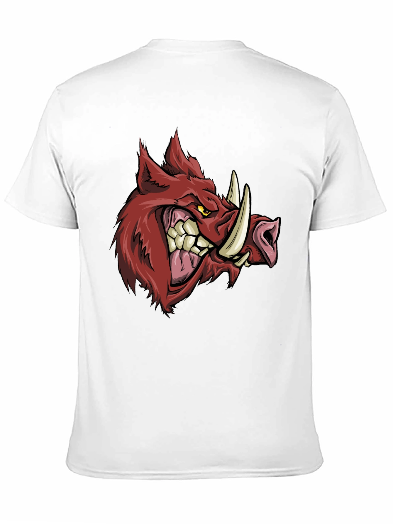 Mens Black T-Shirt with Fierce Boar Graphic