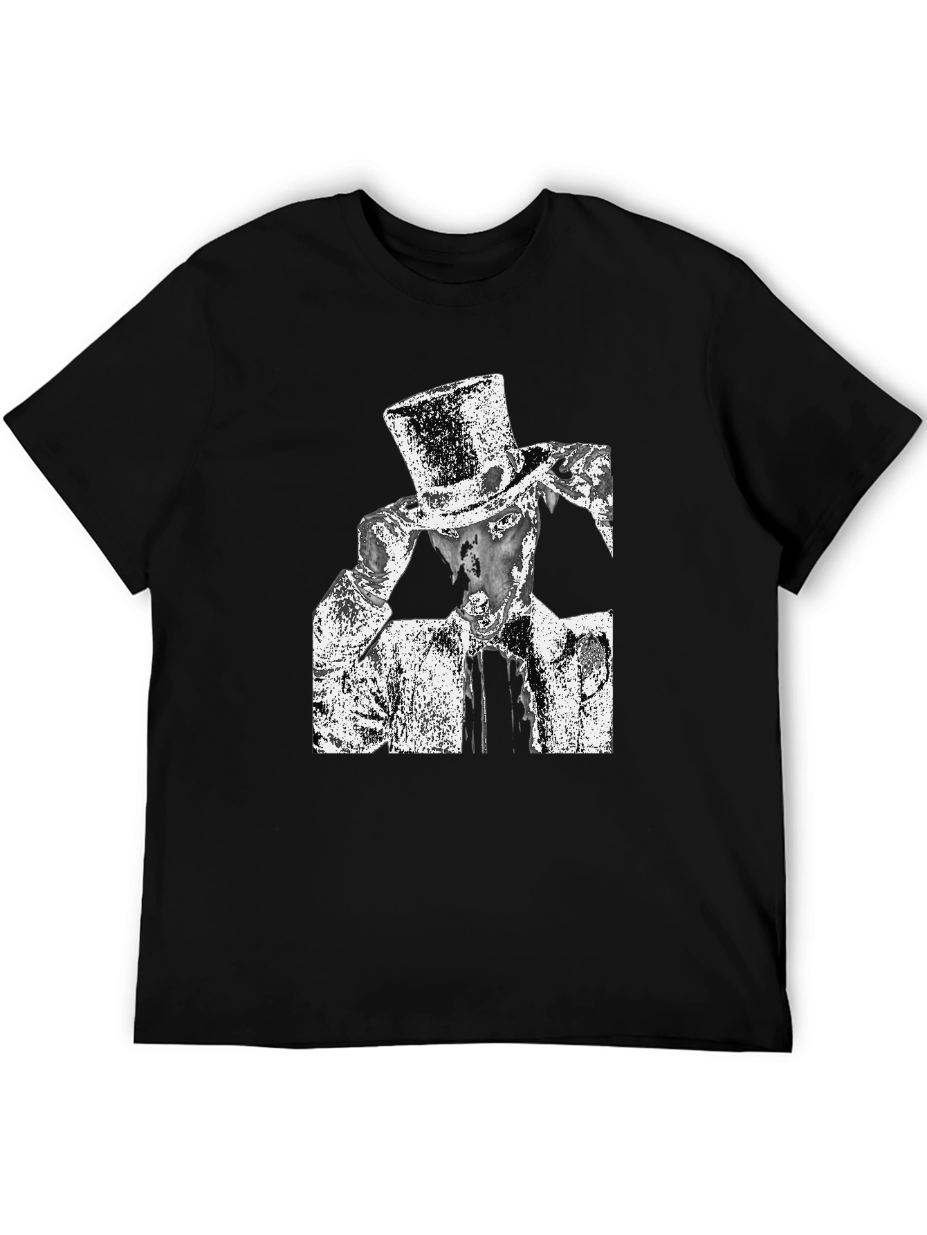 Top Hat Graphic T-Shirt - Sleek Black Tee