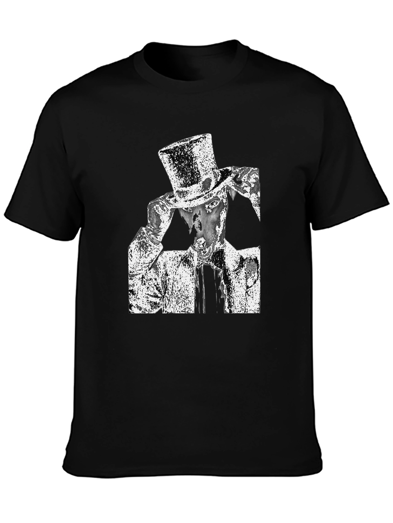 Top Hat Graphic T-Shirt - Sleek Black Tee