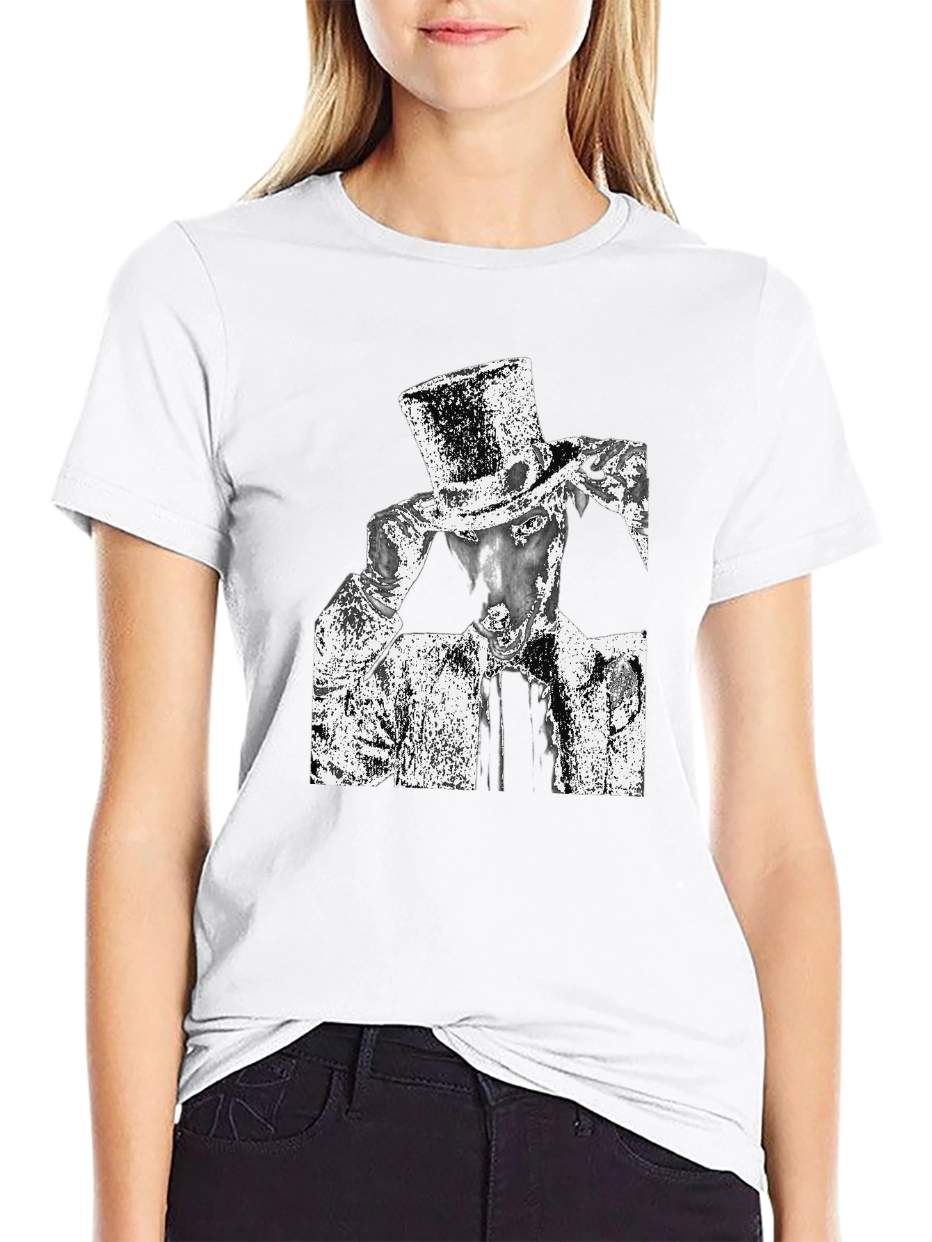 Top Hat Graphic T-Shirt - Sleek Black Tee