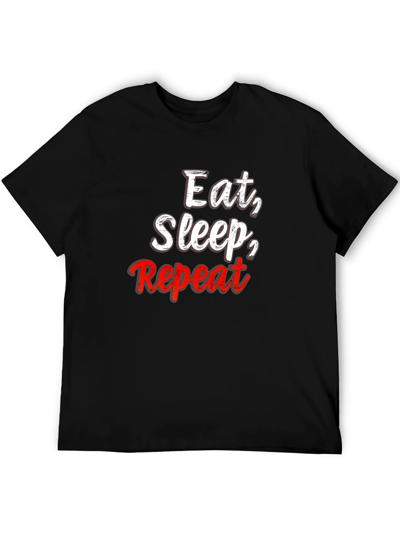 Eat Sleep Repeat Black Graphic Tee Shirt