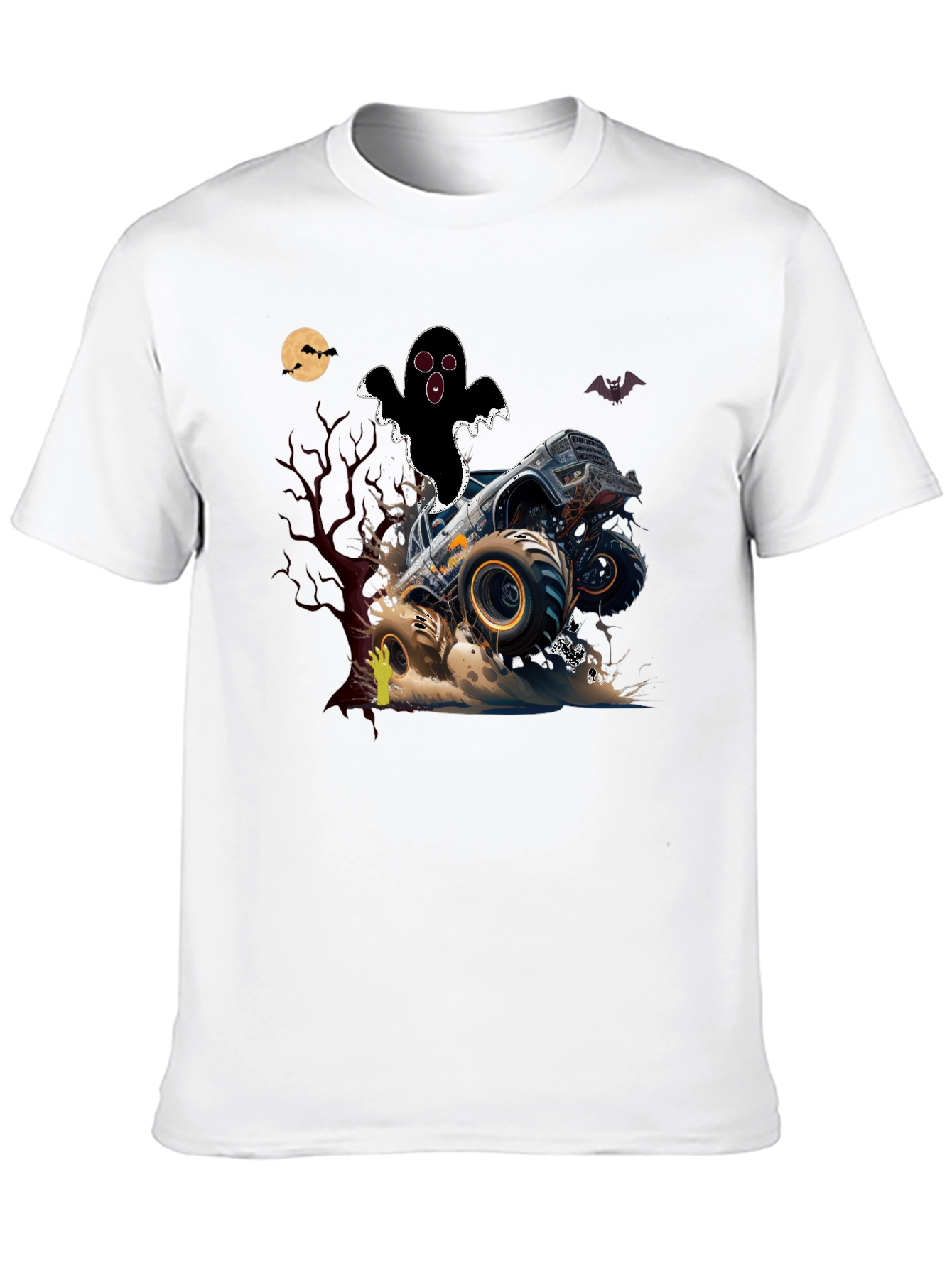 Halloween Monster Truck Ghost T-Shirt