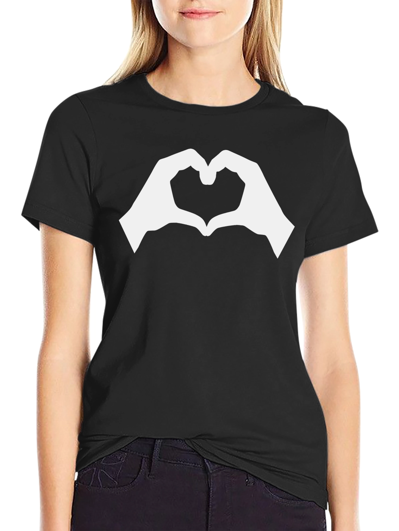 Heart Hands Graphic Tee - Black