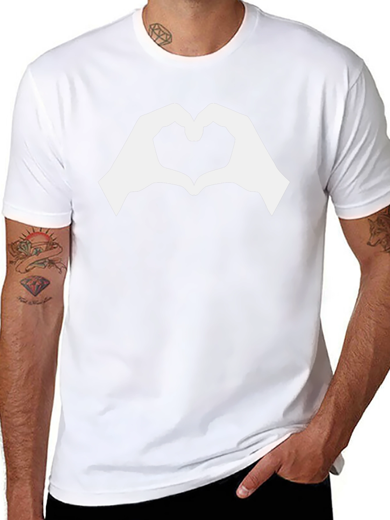 Heart Hands Graphic Tee - Black
