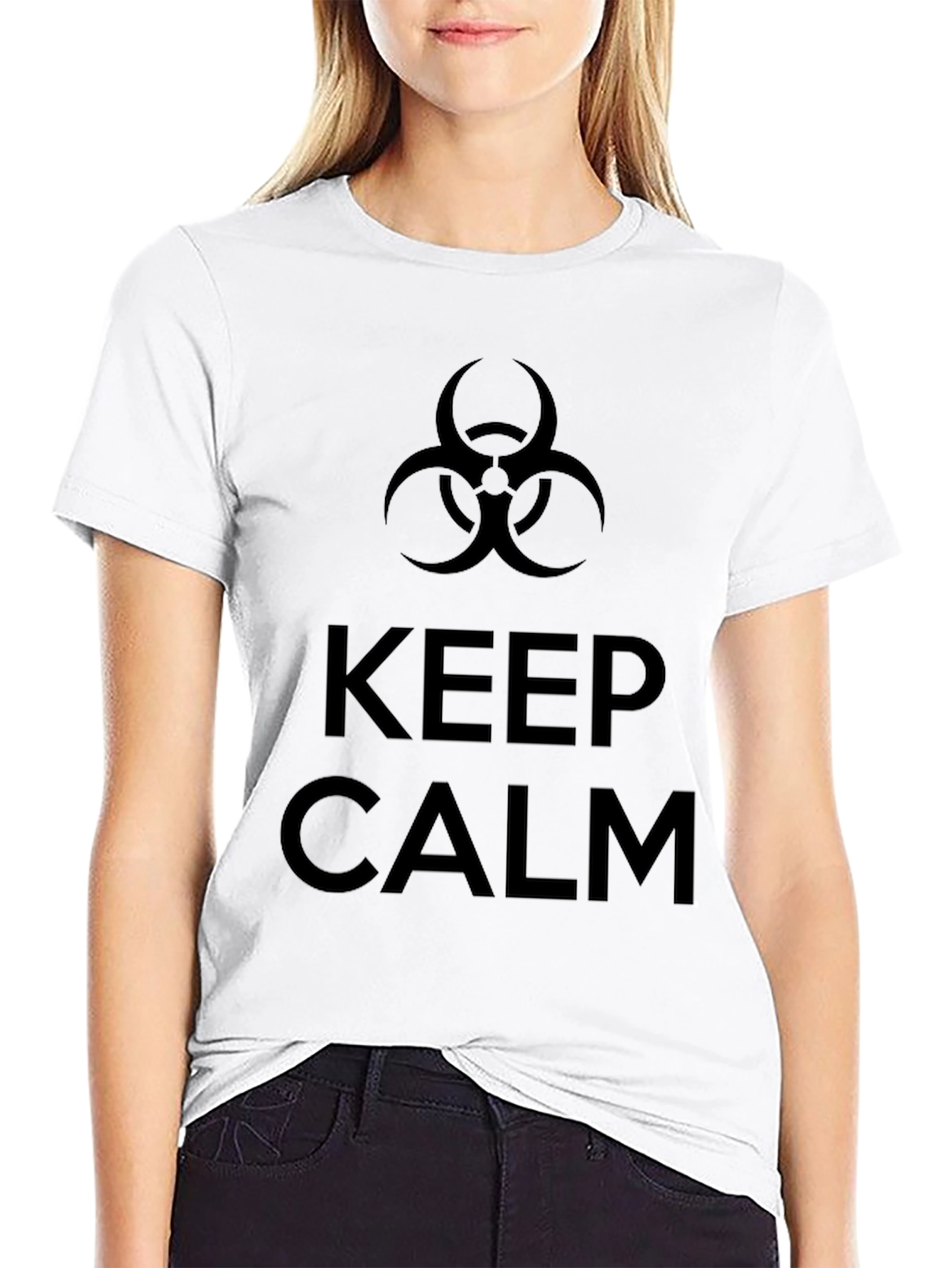 Keep Calm Biohazard Symbol Black T-Shirt