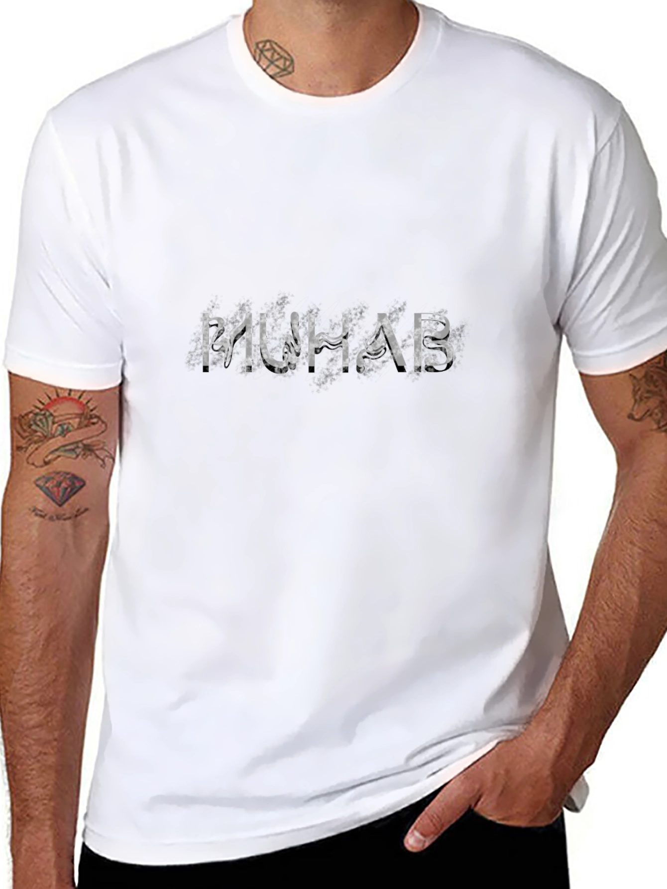 MUHAB Graphic Tee - Black Cotton T-Shirt
