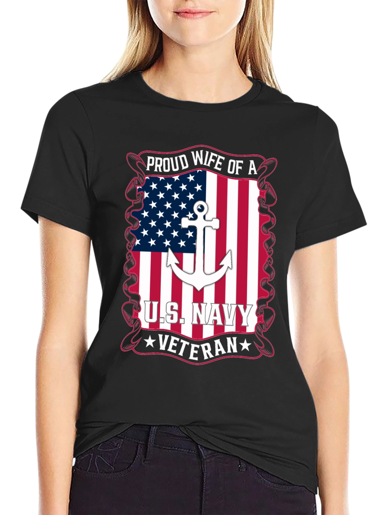 Proud Wife of a US Navy Veteran T-Shirt