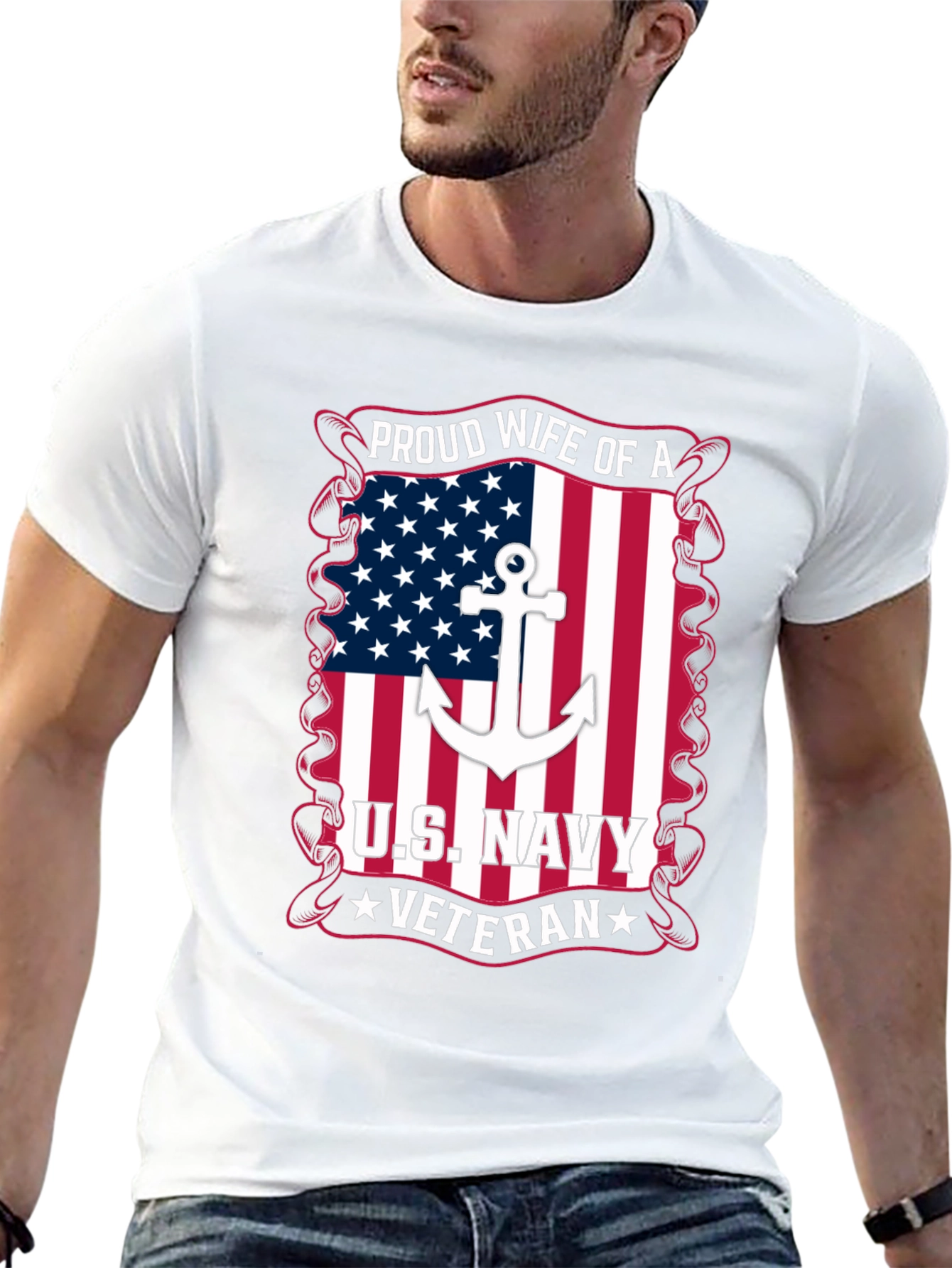 Proud Wife of a US Navy Veteran T-Shirt