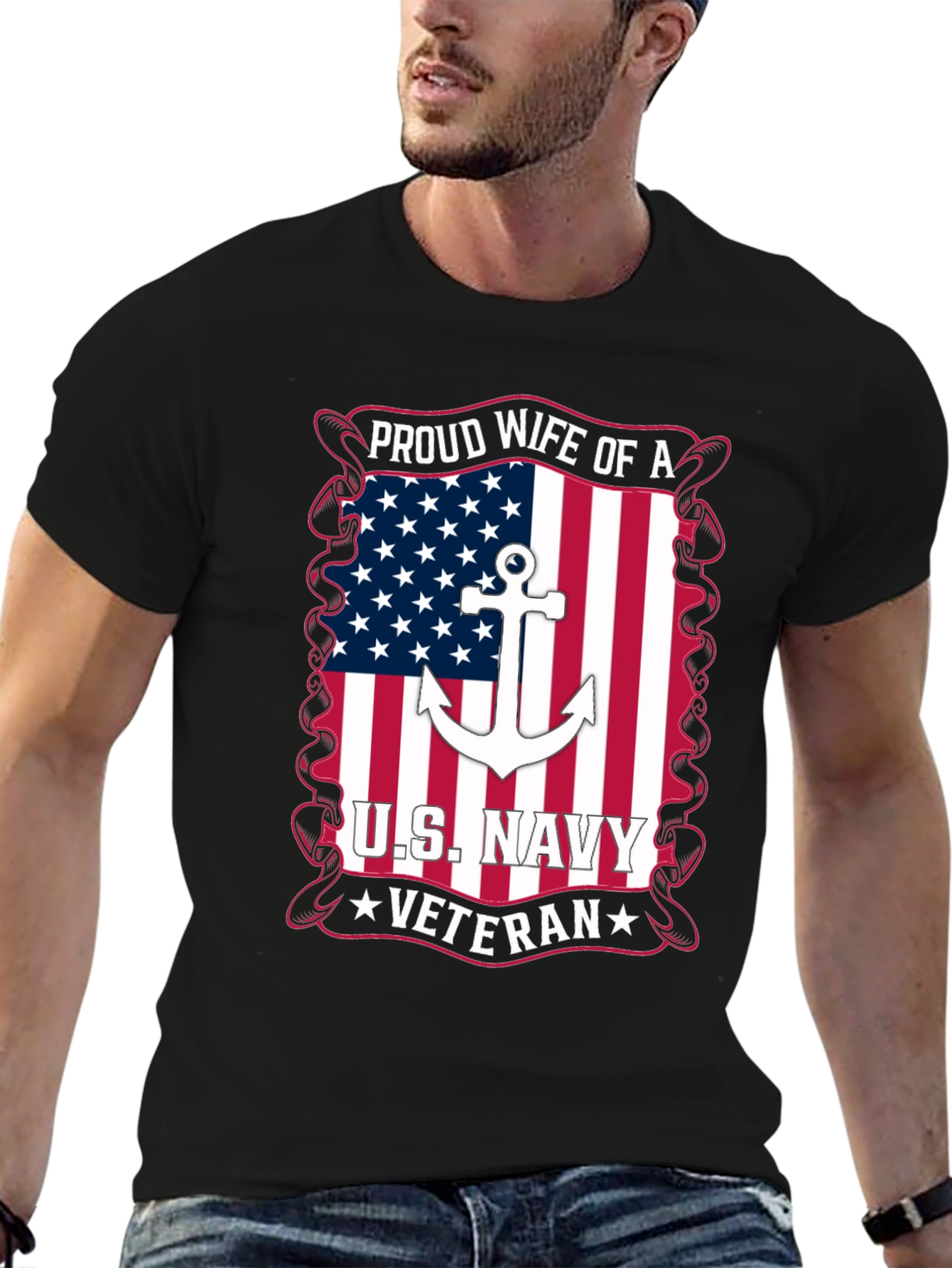 Proud Wife of a US Navy Veteran T-Shirt