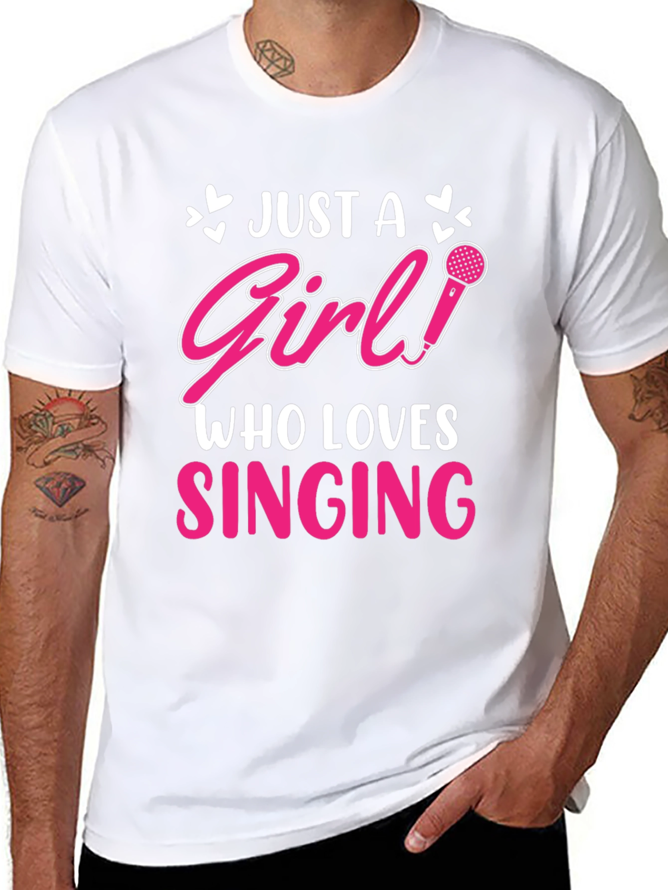 Just a Girl Who Loves Singing Black T-Shirt