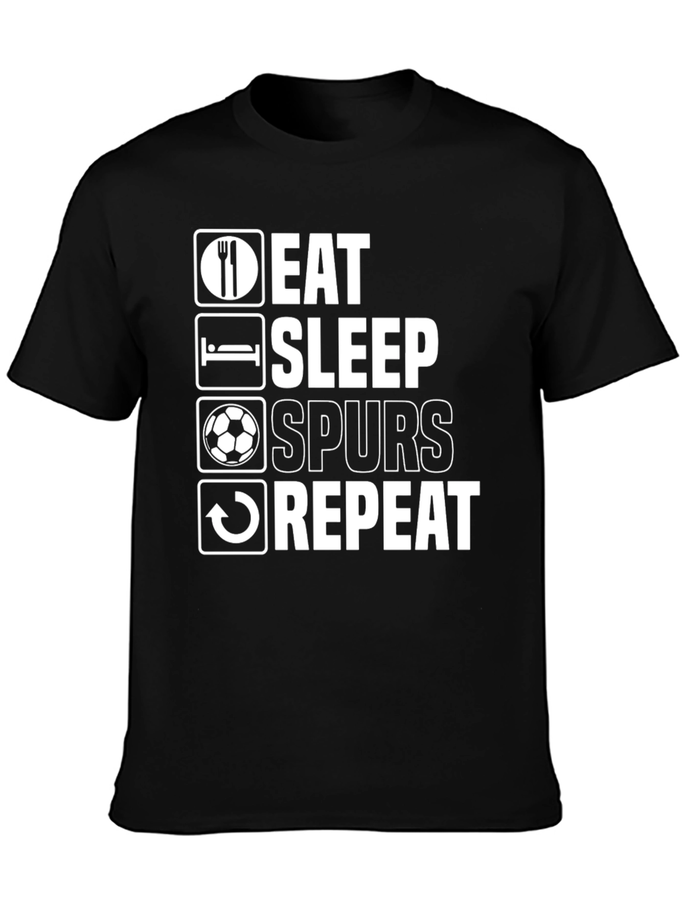 Eat Sleep Spurs Repeat Black T-Shirt