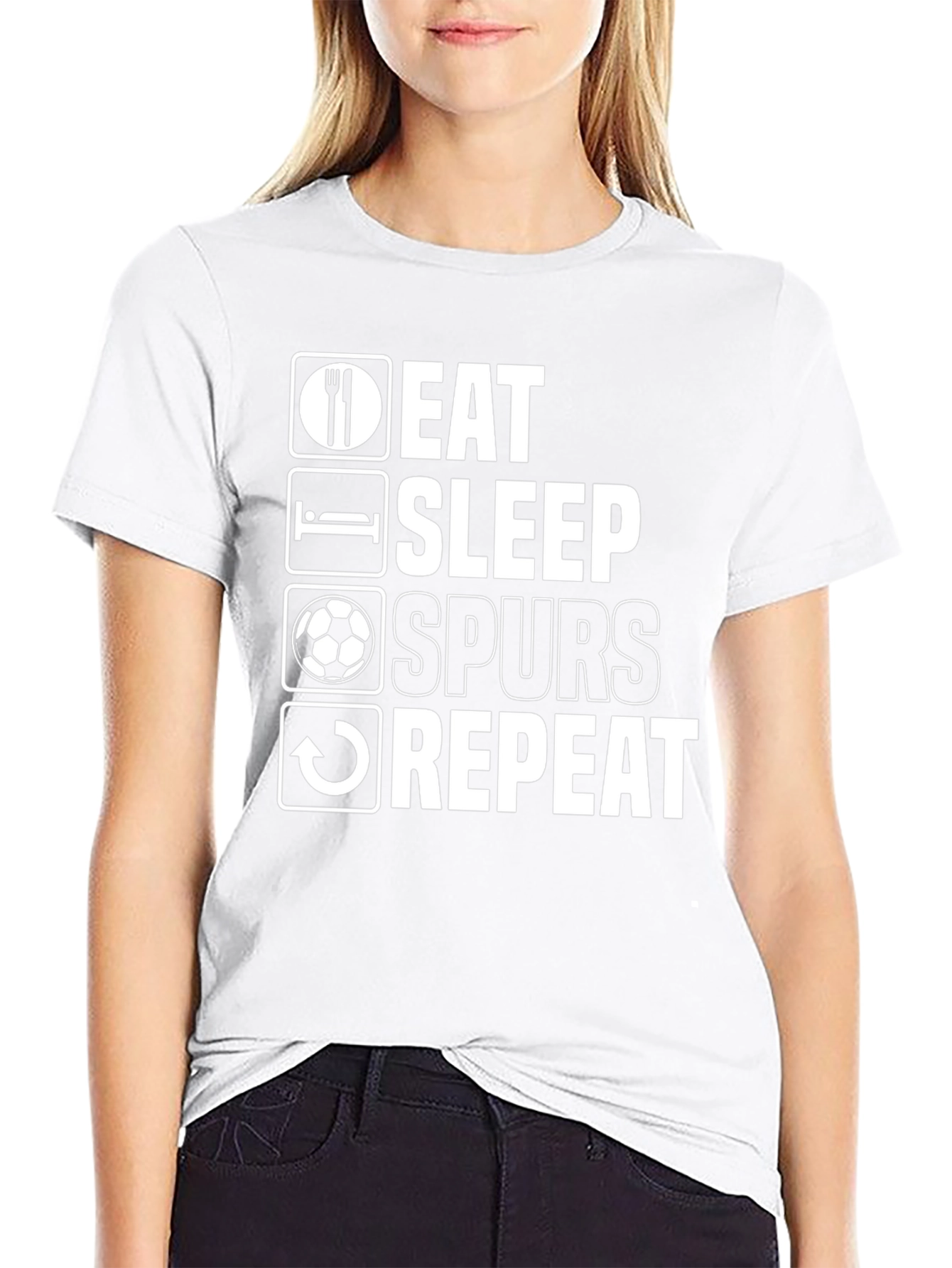 Eat Sleep Spurs Repeat Black T-Shirt