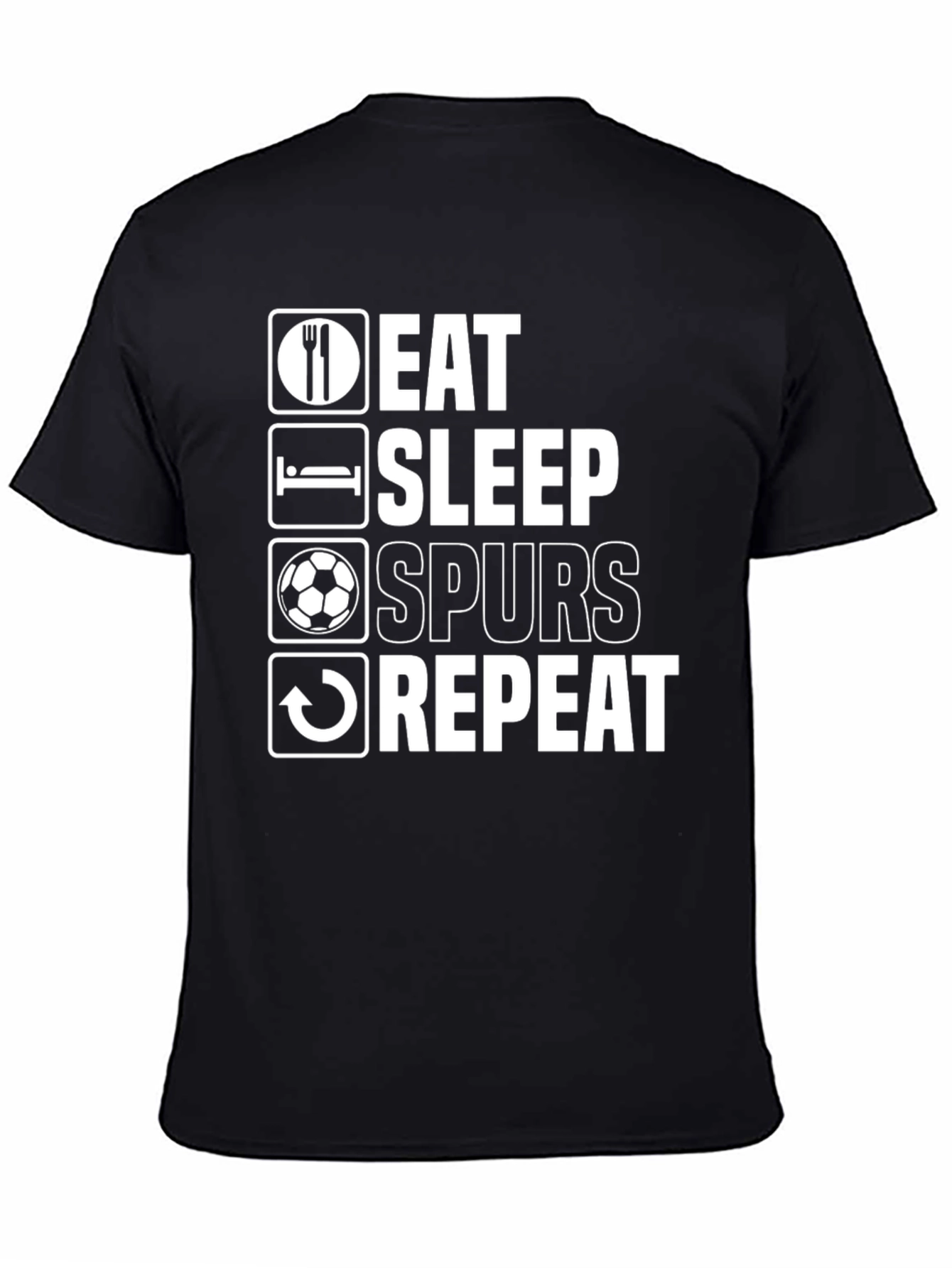 Eat Sleep Spurs Repeat Black T-Shirt