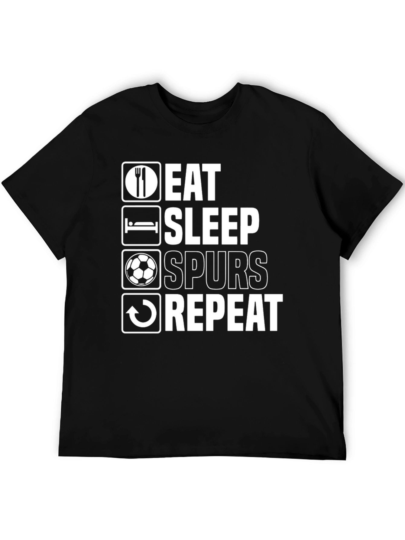 Eat Sleep Spurs Repeat Black T-Shirt