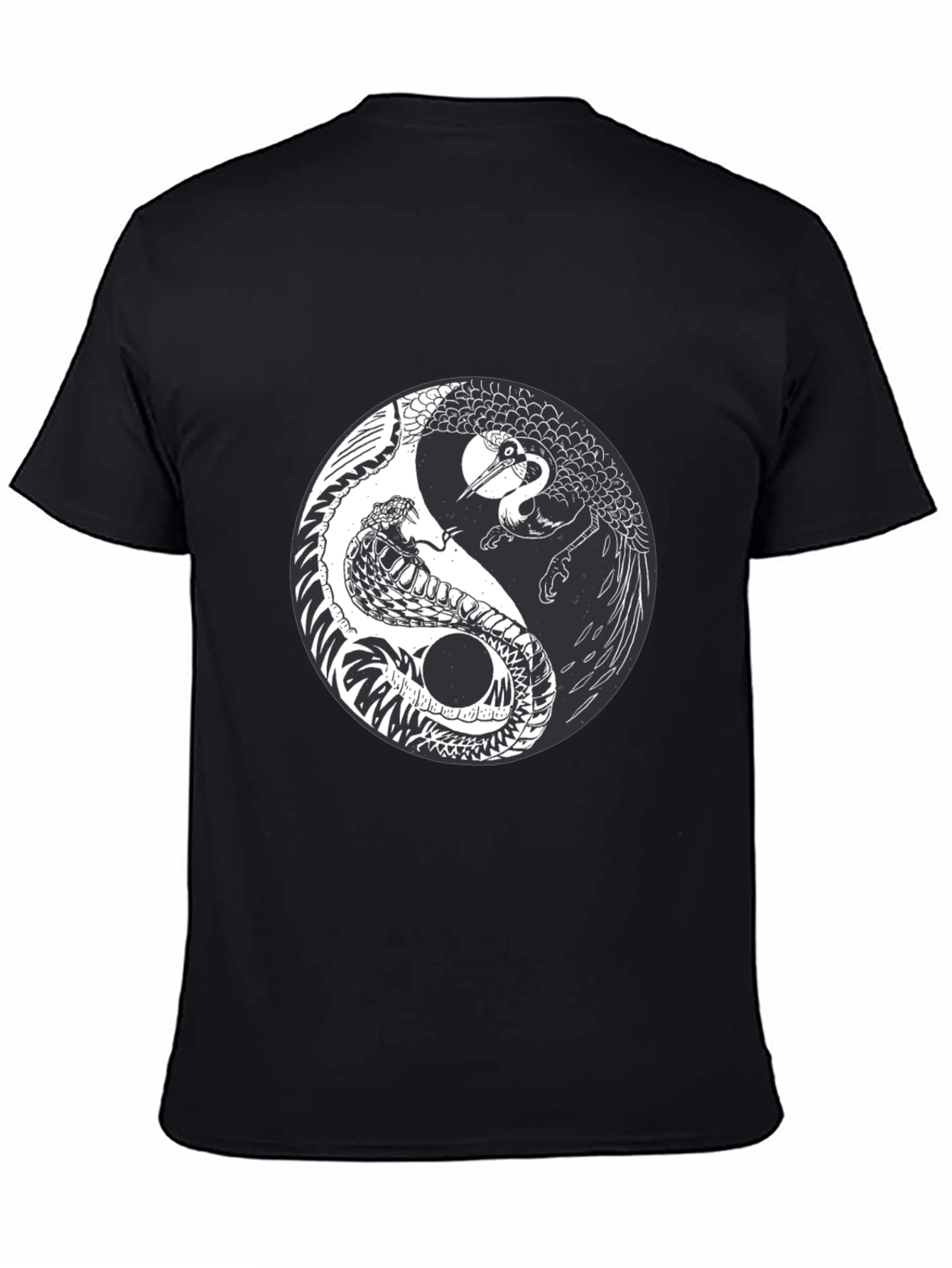 Yin Yang Crane Snake Graphic Tee