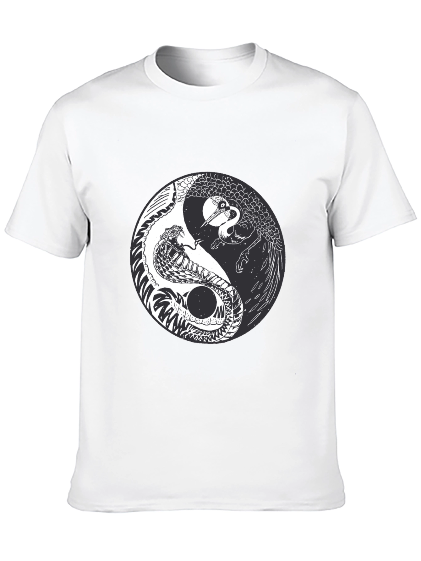 Yin Yang Crane Snake Graphic Tee