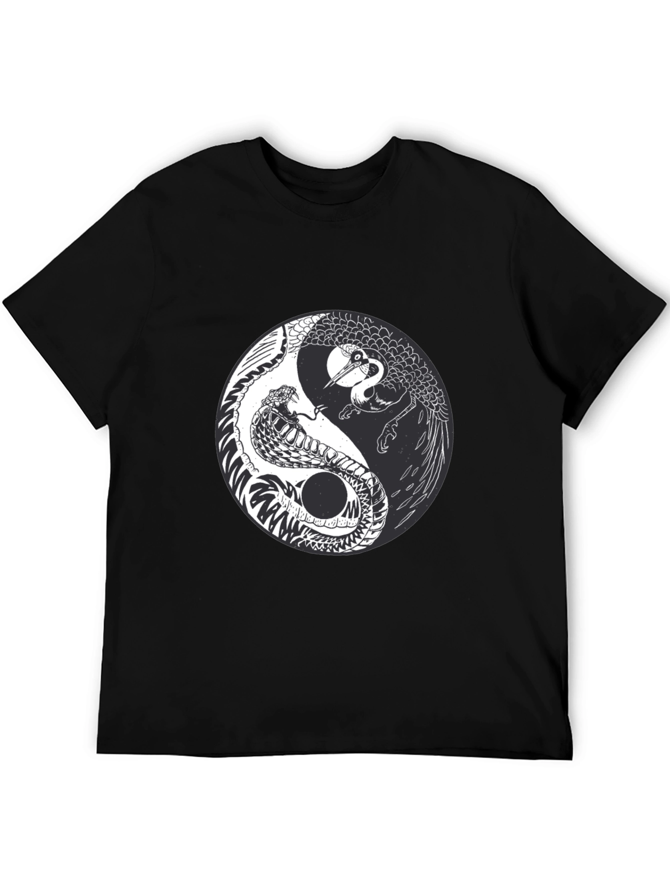 Yin Yang Crane Snake Graphic Tee