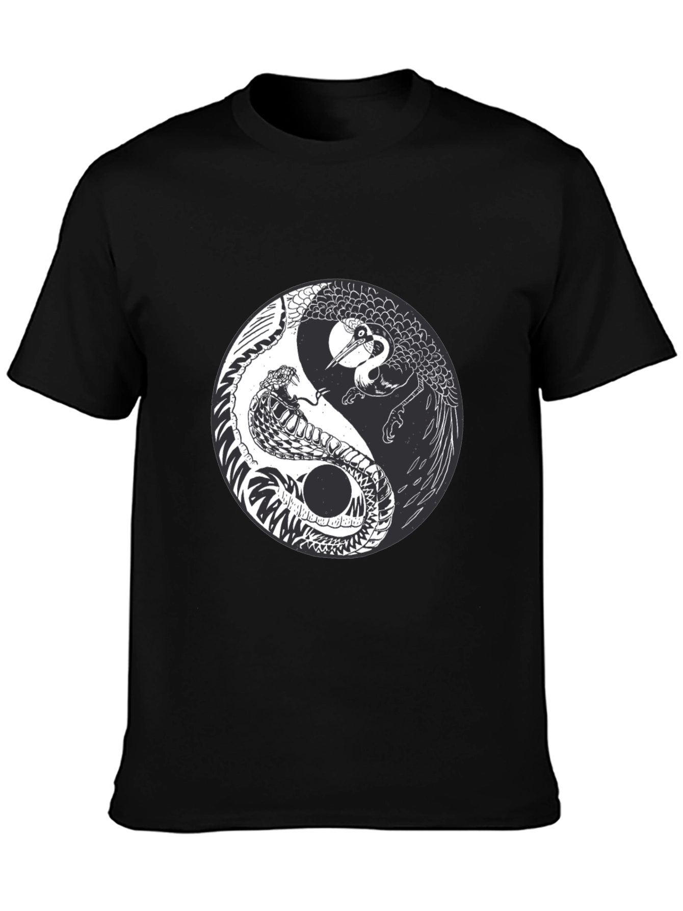 Yin Yang Crane Snake Graphic Tee