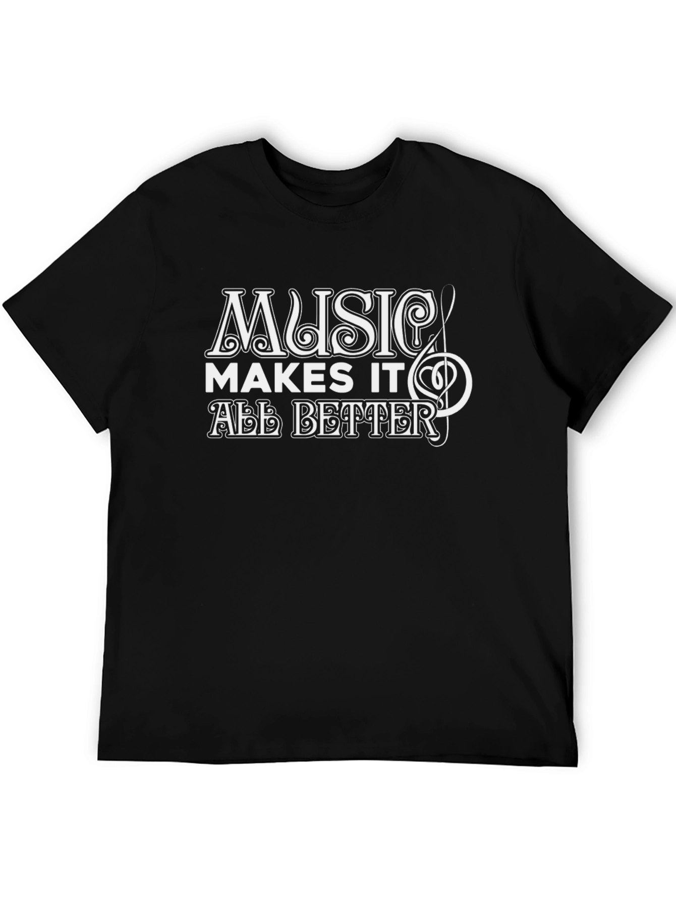 Music Makes It All Better Black Graphic Tee