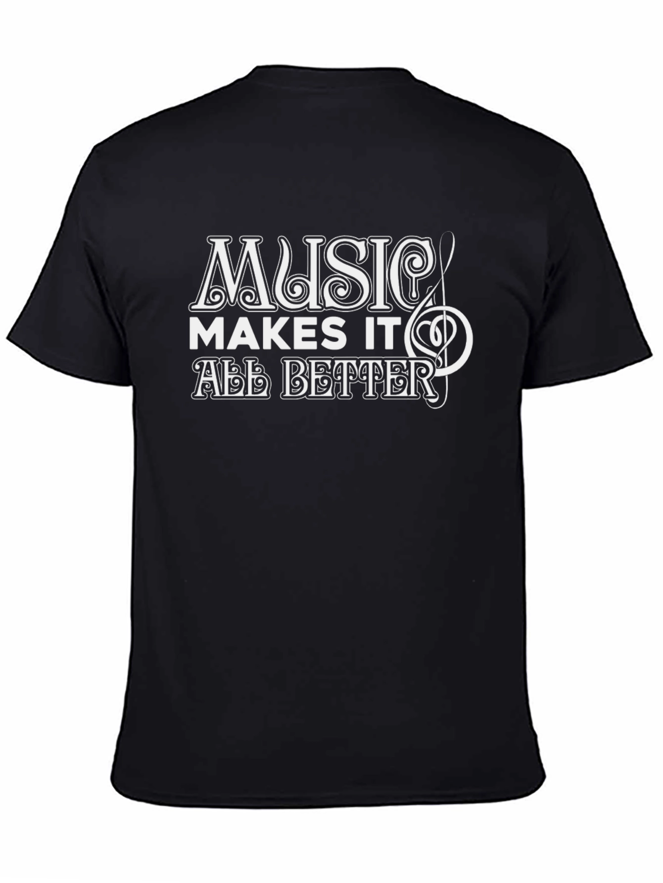 Music Makes It All Better Black Graphic Tee