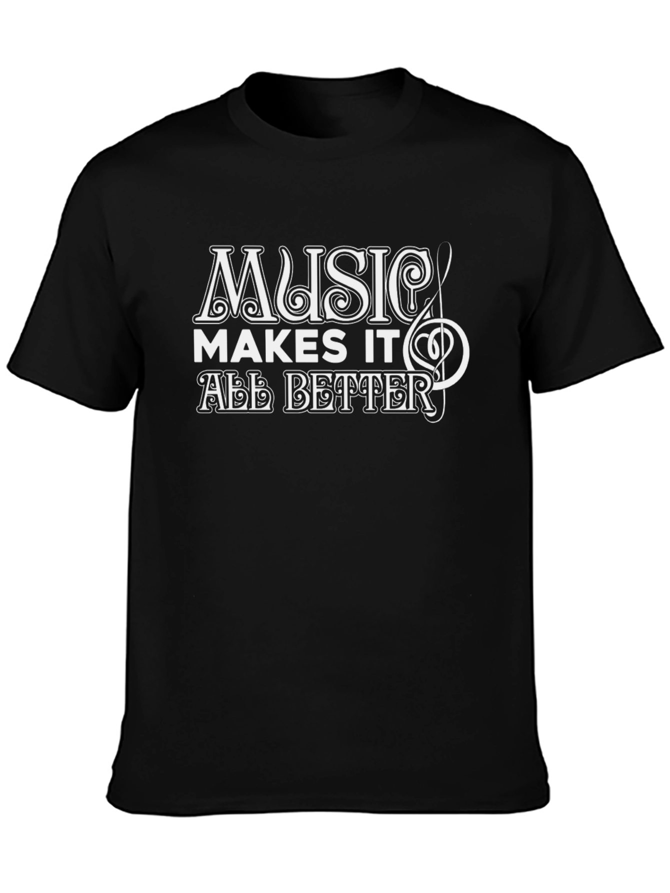 Music Makes It All Better Black Graphic Tee