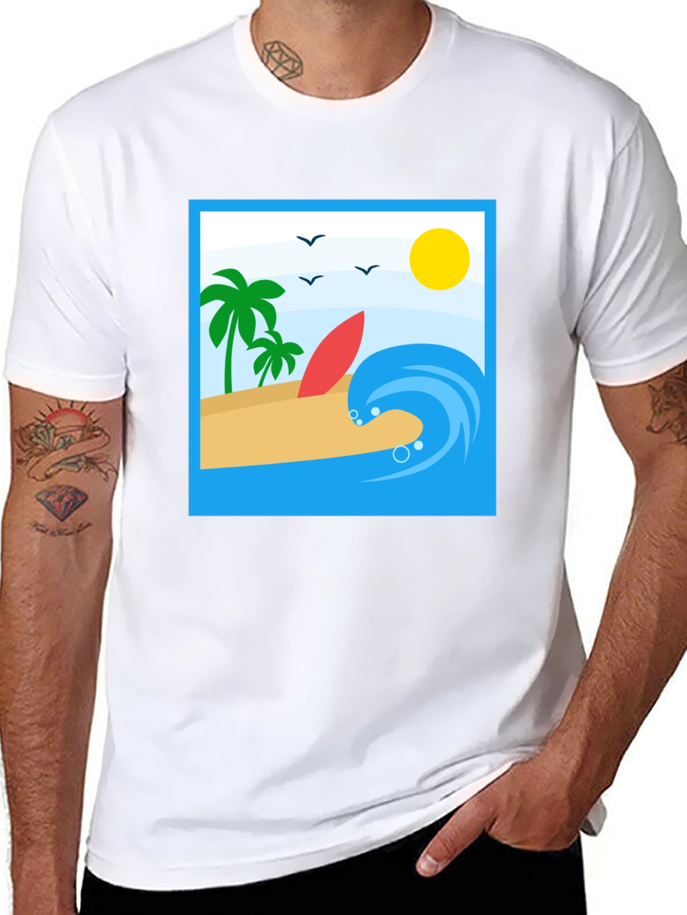 Beach Scene Graphic Tee