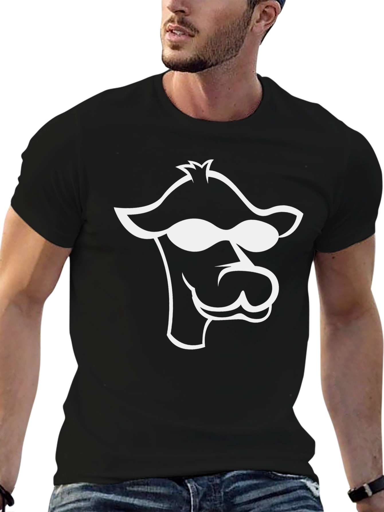 Cool Camel Graphic Tee - Black Cotton T-Shirt