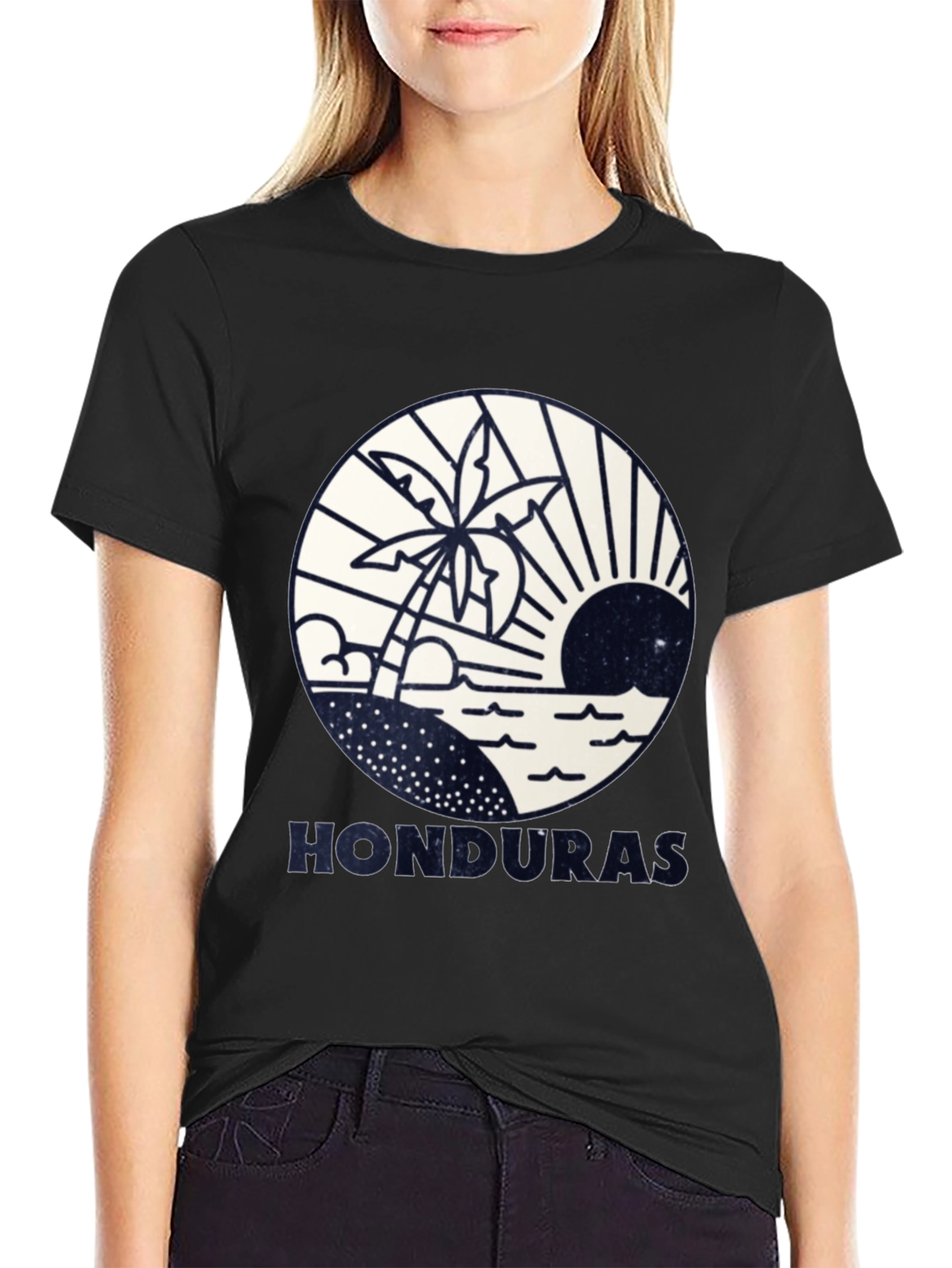 Honduras Beach Scene Graphic Tee - Island Vacation Shirt