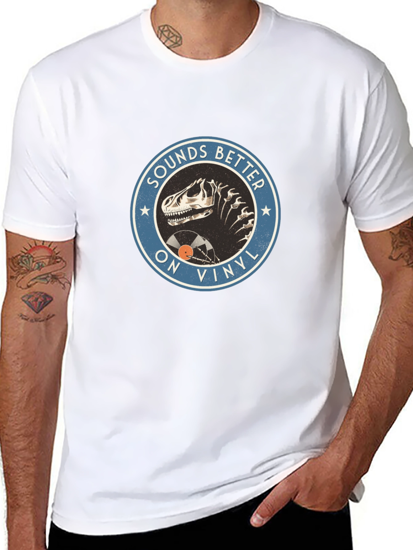 Sounds Better On Vinyl T-Rex Mens T-Shirt