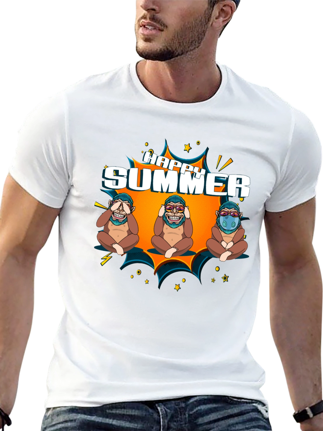 Happy Summer Monkeys Graphic Tee
