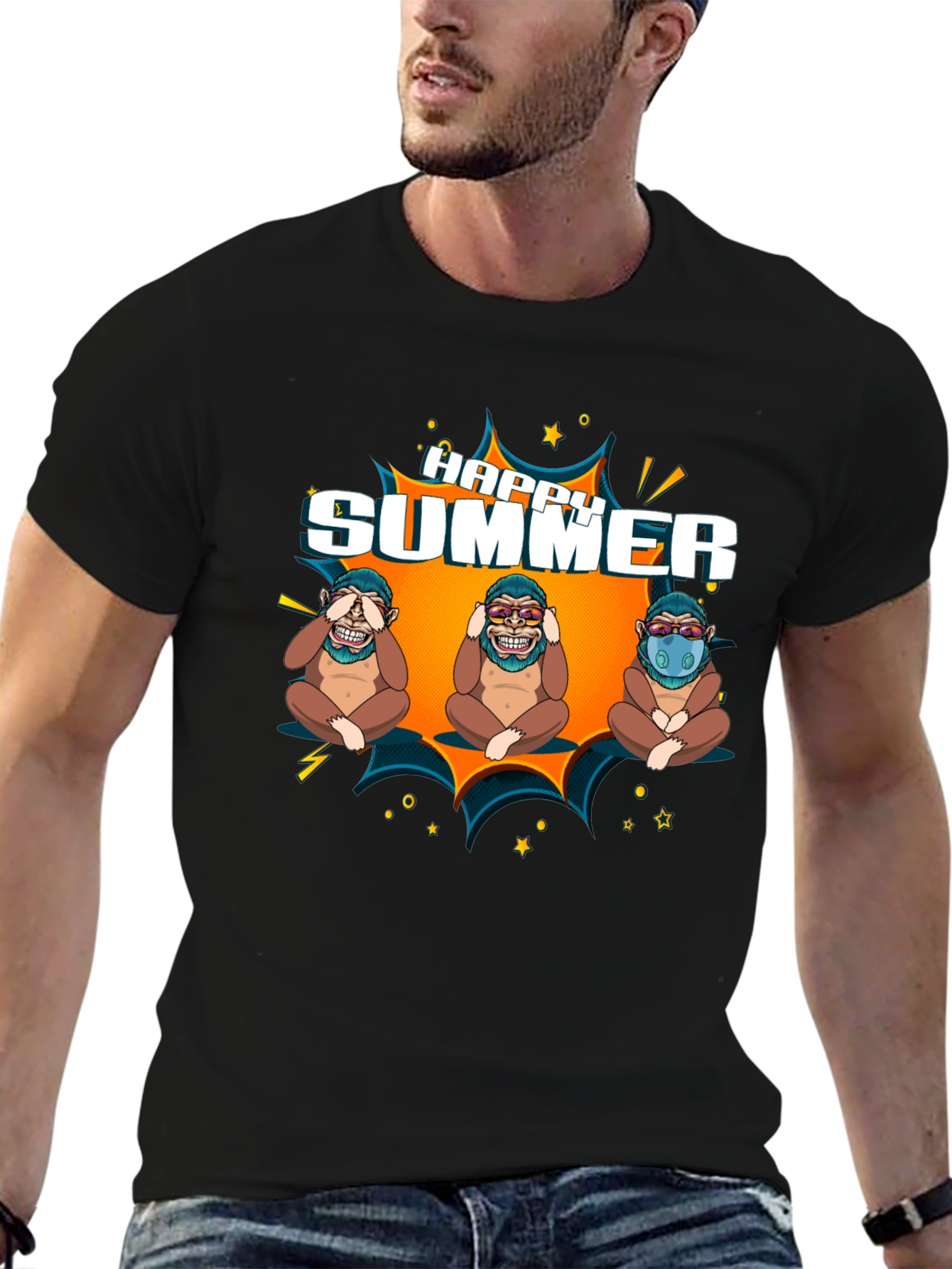 Happy Summer Monkeys Graphic Tee