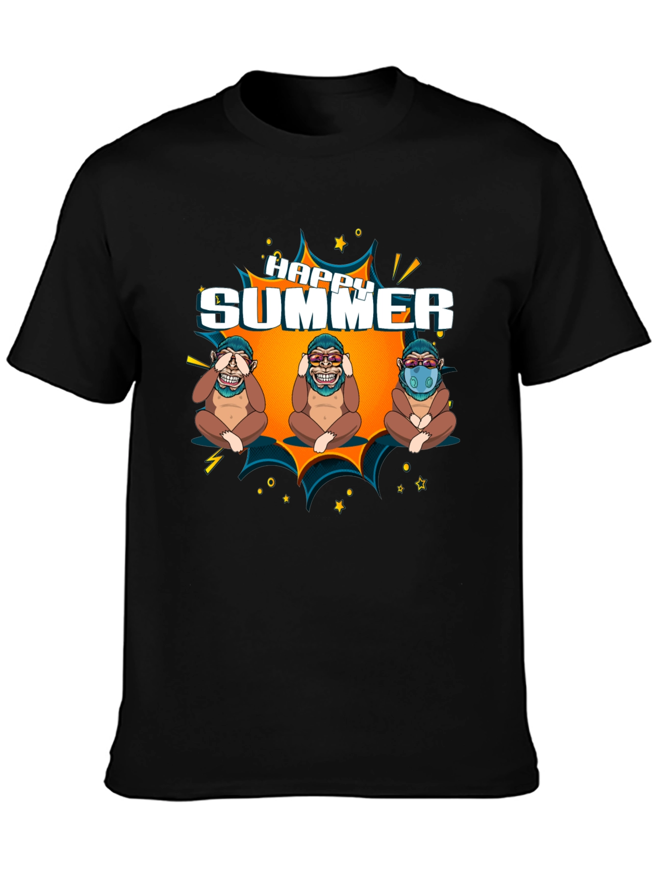 Happy Summer Monkeys Graphic Tee