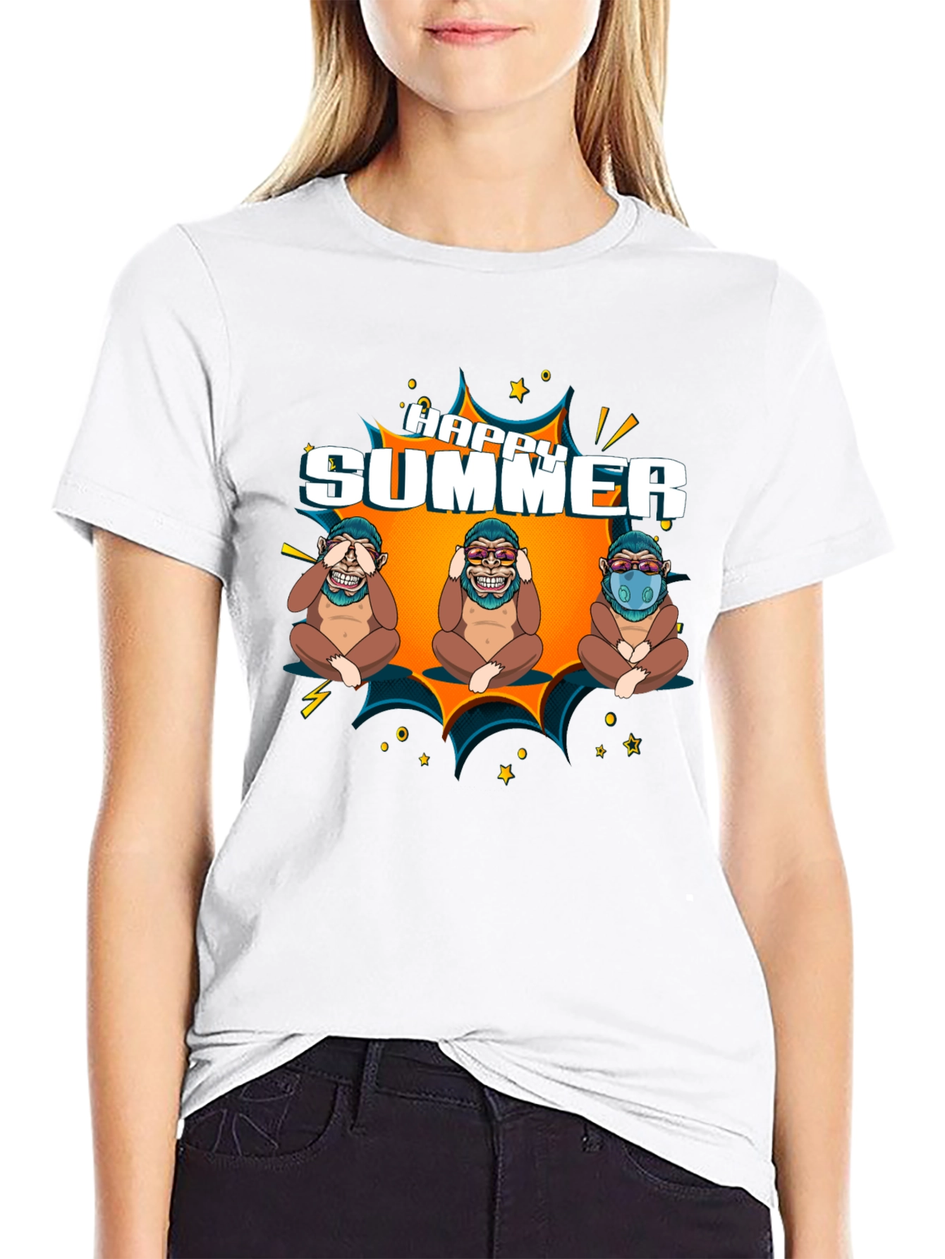 Happy Summer Monkeys Graphic Tee