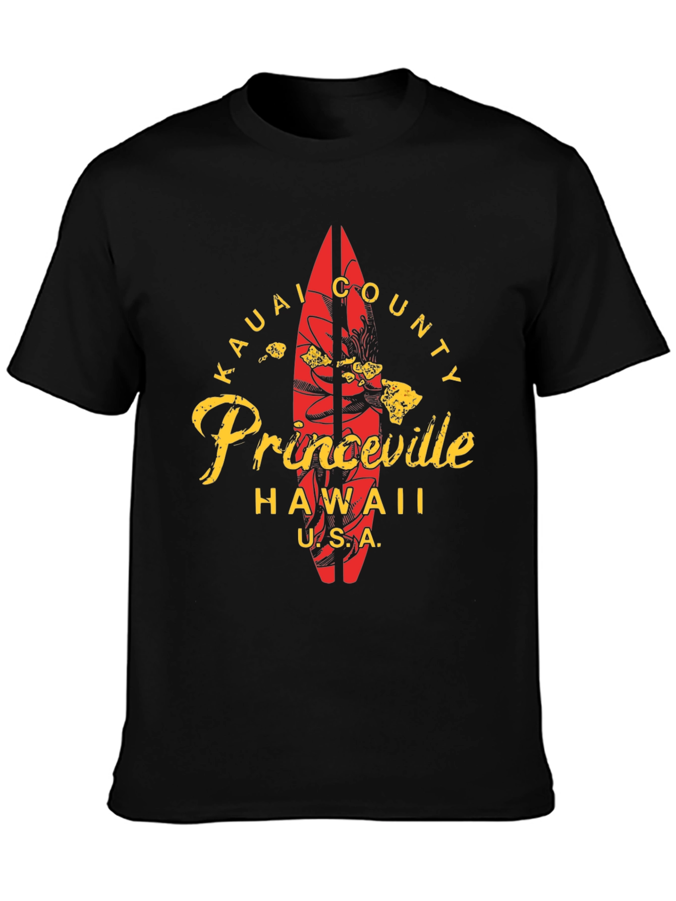 Kauai County Princeville Hawaii Surf T-Shirt