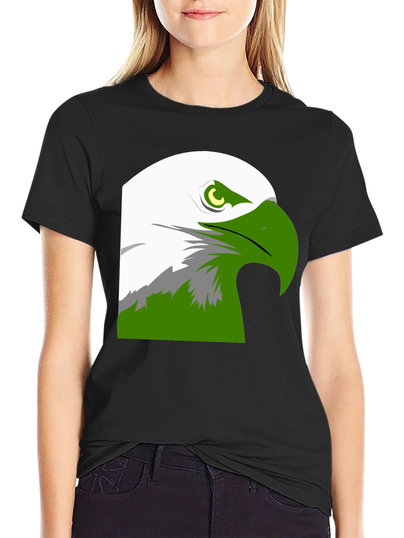 Bold Eagle Graphic Tee - Black Cotton Blend
