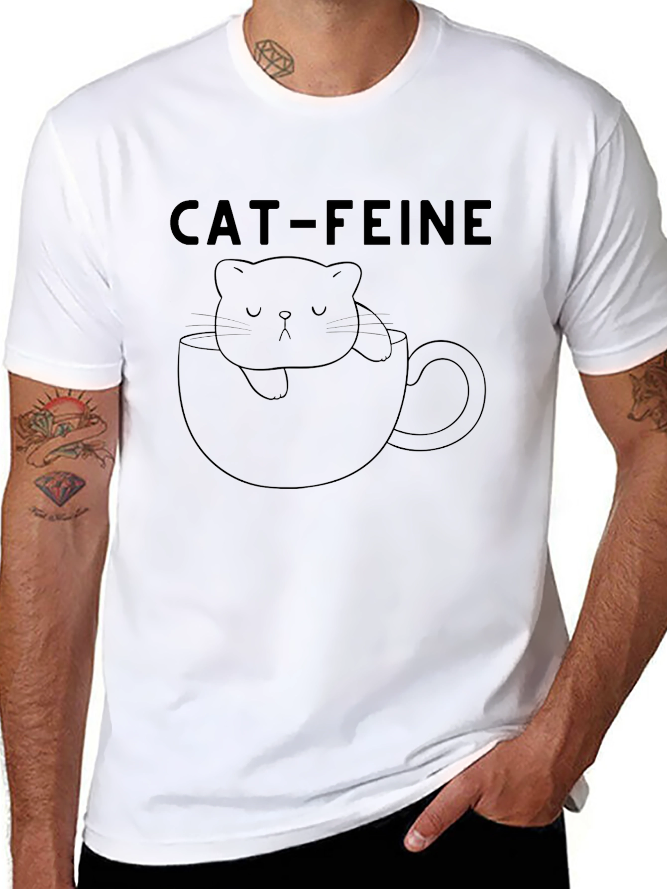 Cat-Feine Graphic Tee - Coffee Cat Comfort