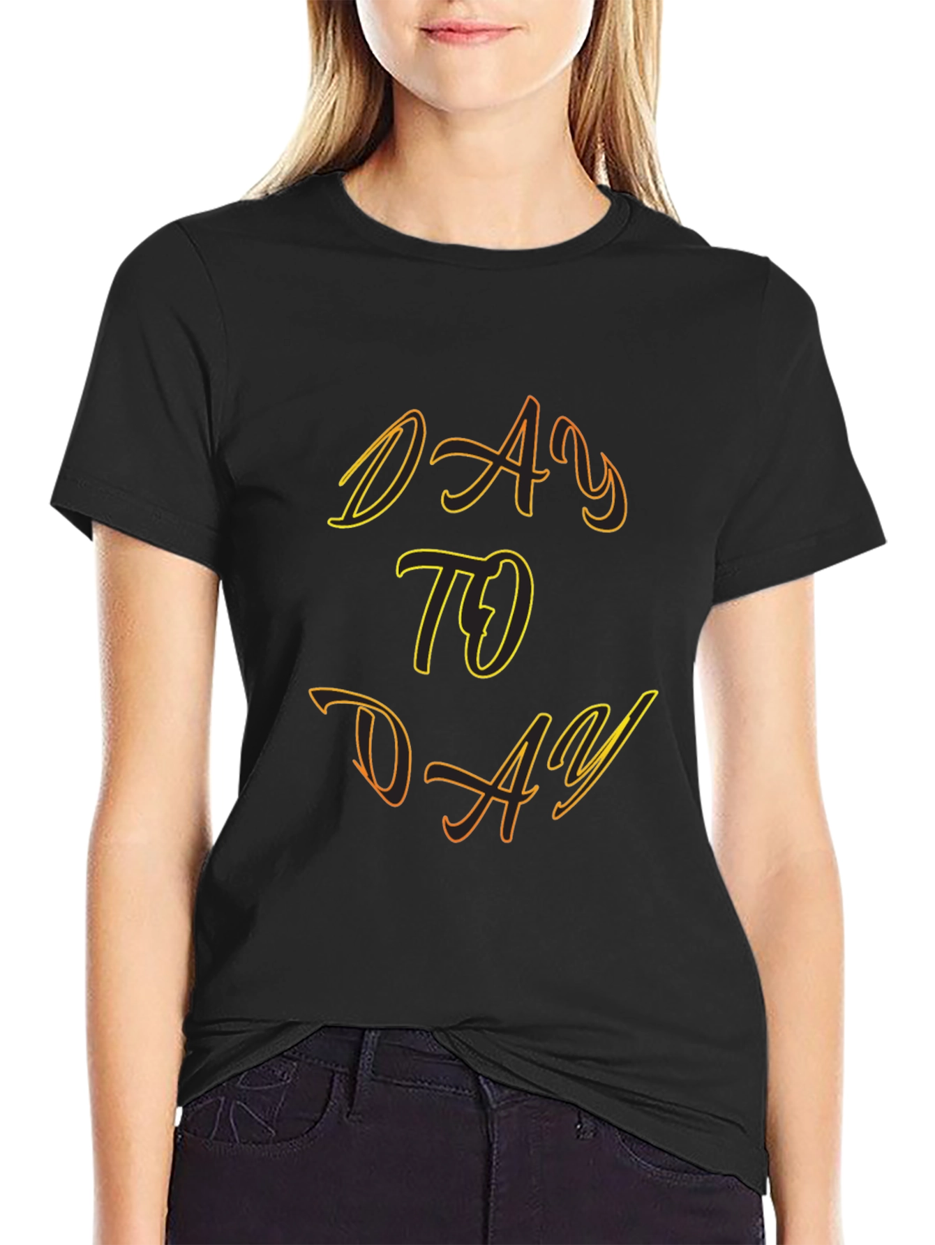 Day to Day Black Graphic Tee