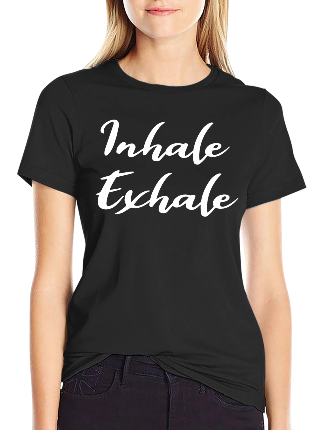 Inhale Exhale Graphic Tee - Black