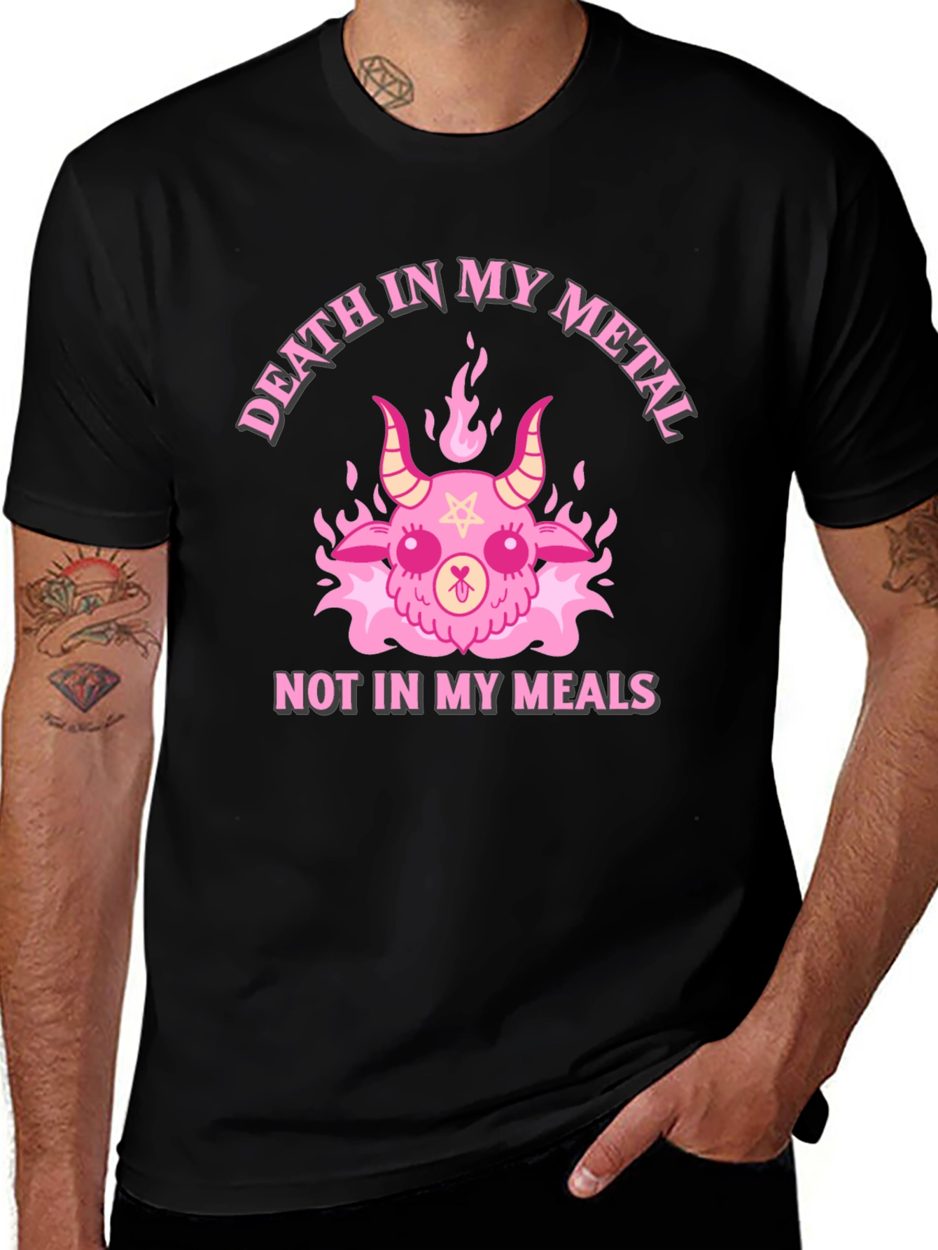 Death In My Metal T-Shirt - Cute Satanic Design