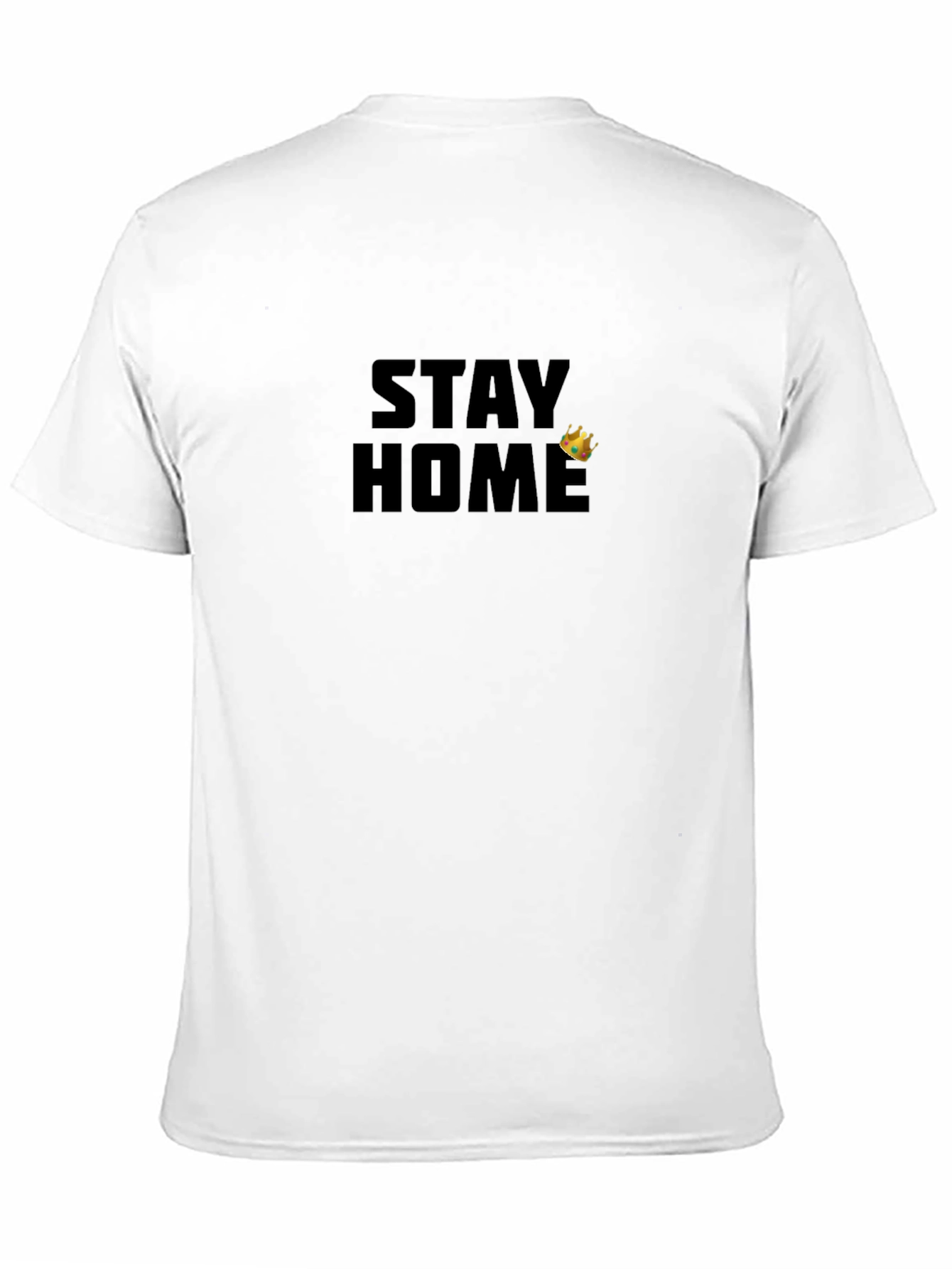 Stay Home King Mens Black Graphic T-Shirt