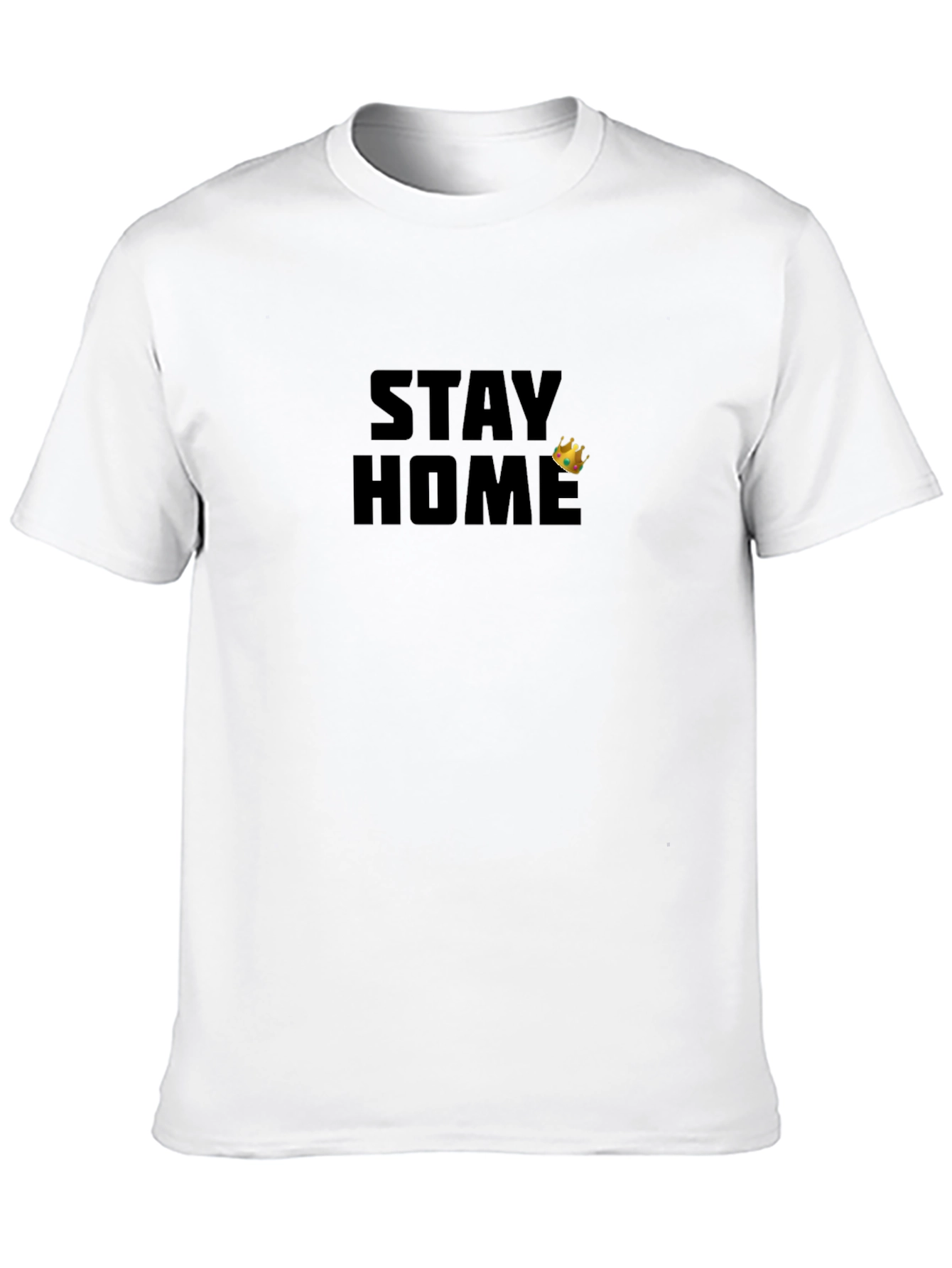 Stay Home King Mens Black Graphic T-Shirt